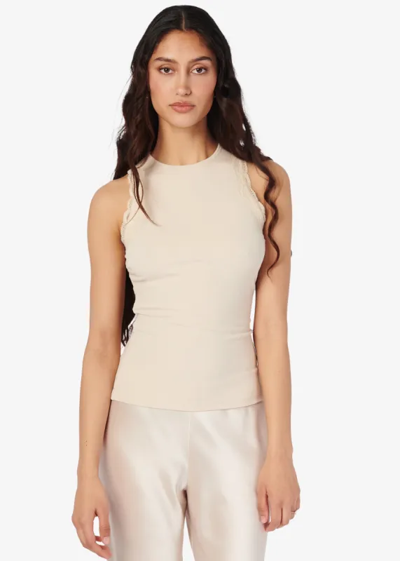 Rian Rib Knit Tank Bone sold by Cami NYC