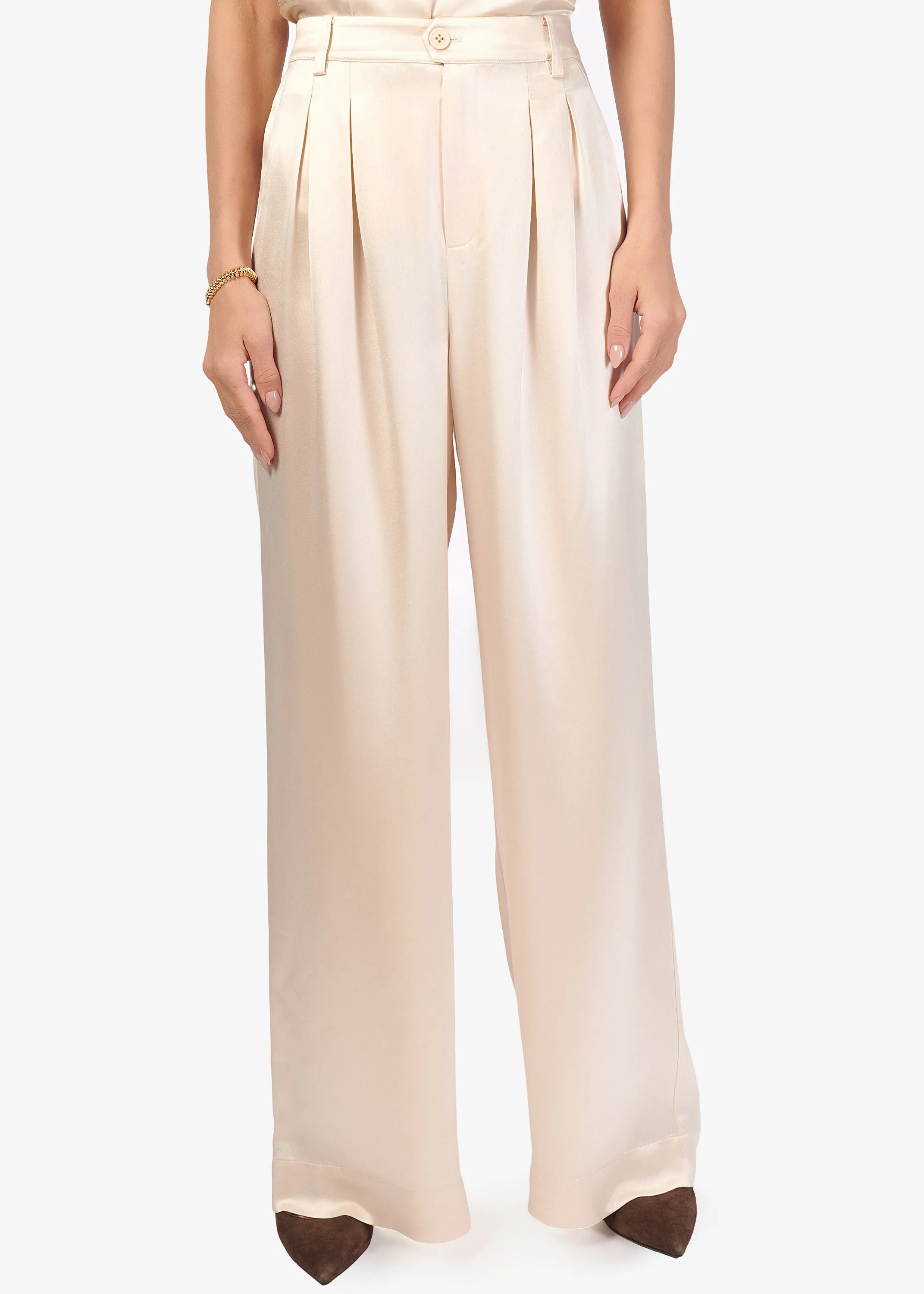 Davina Wide Leg Pant Bone sold by Cami NYC