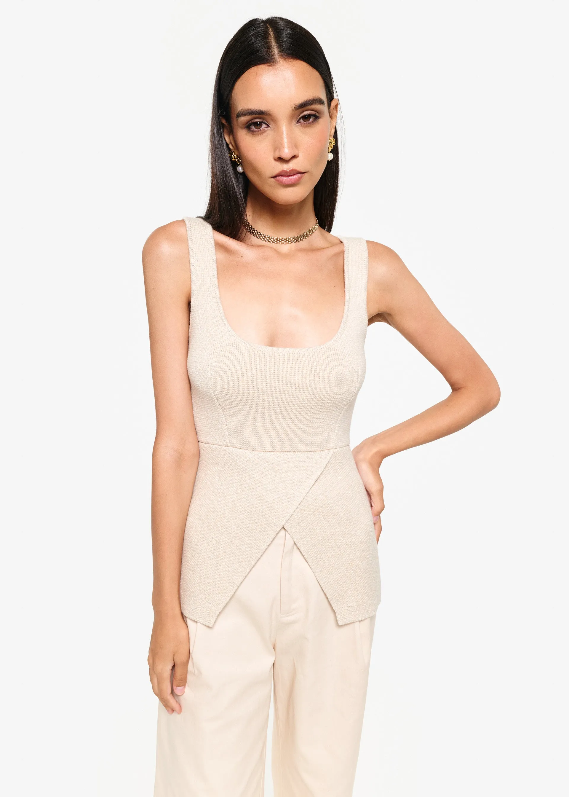 Damian Knit Top Bone sold by Cami NYC