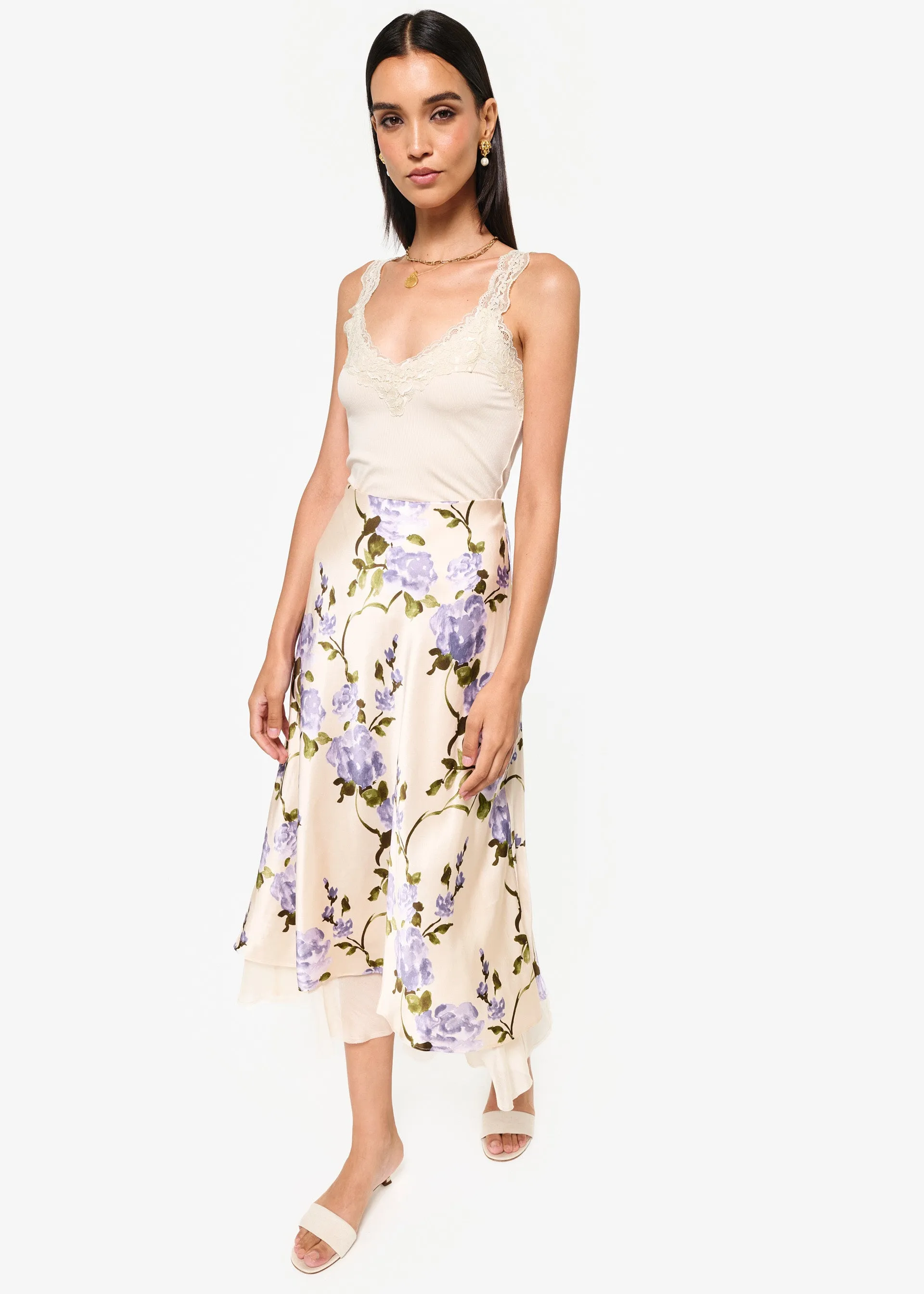 Genoa Skirt MoonflowerWatercolor sold by Cami NYC product image thumbnail 4