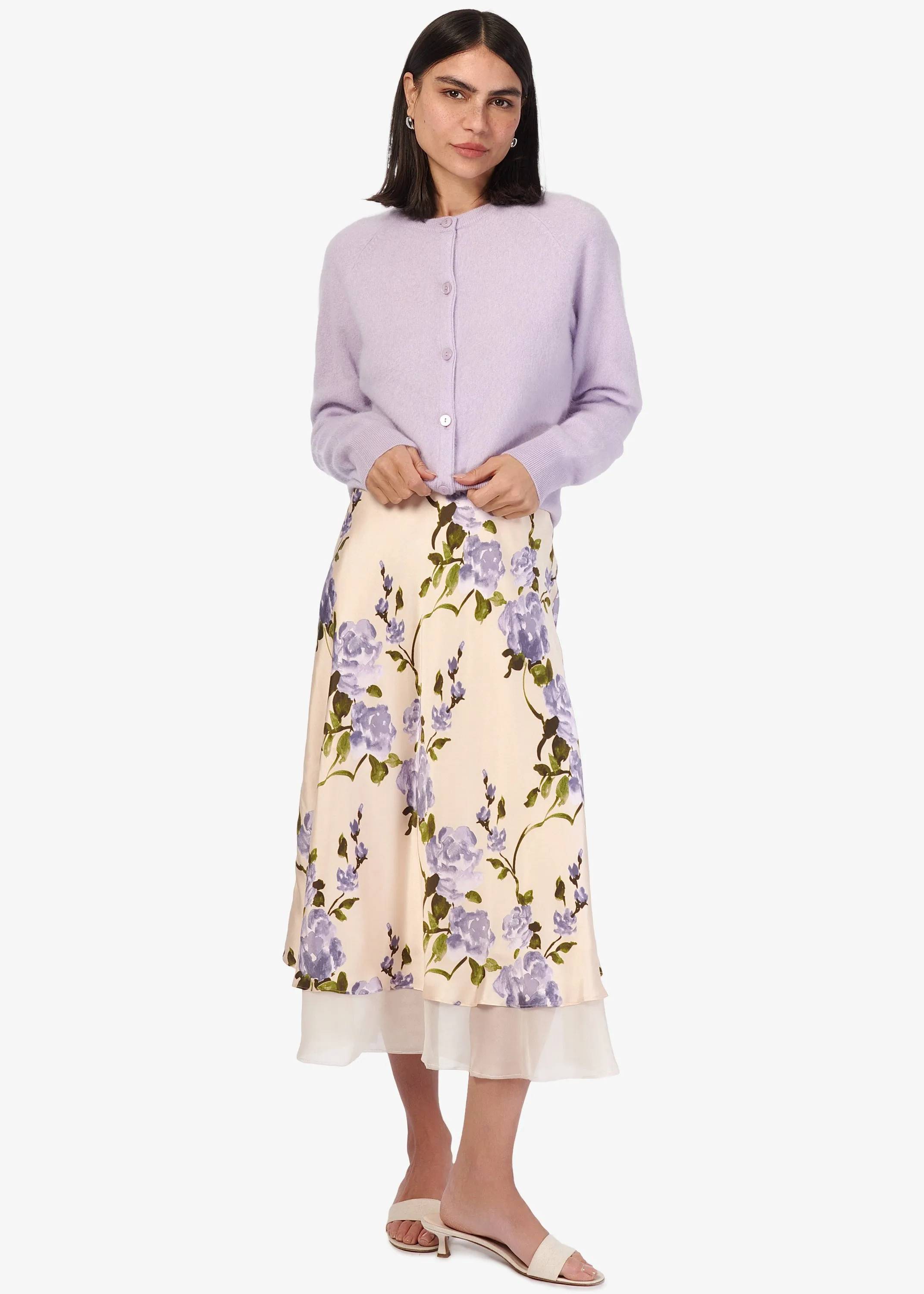 Dorian Cashmere Cardigan Moonflower sold by Cami NYC product image thumbnail 2