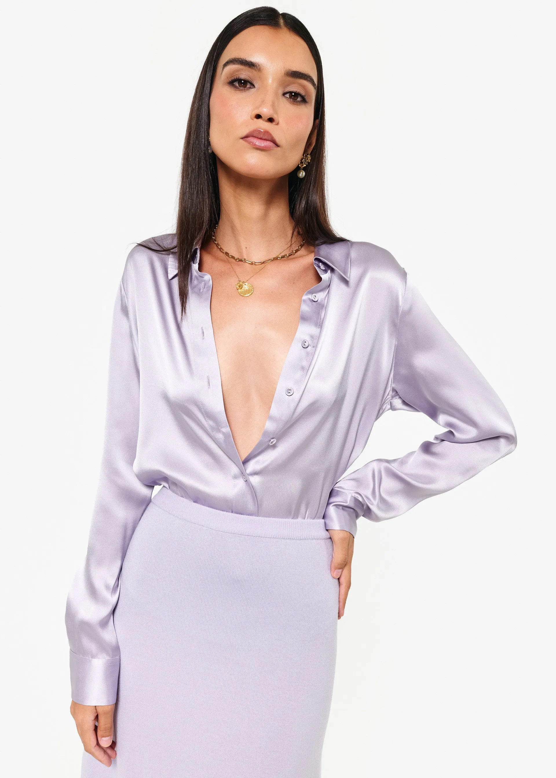 Crosby Silk Blouse Moonflower sold by Cami NYC product image thumbnail 4