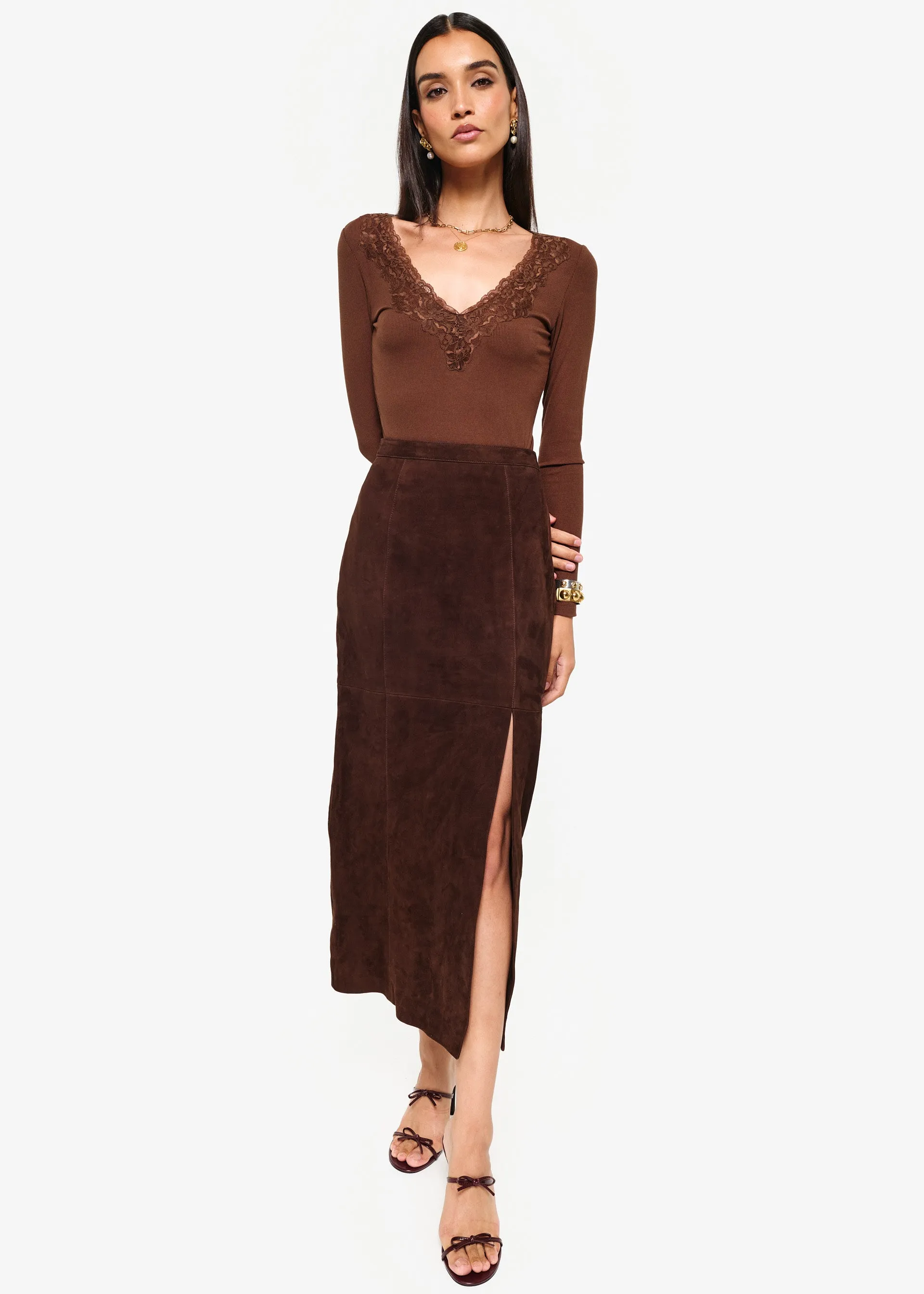 Idris Suede Skirt Malt sold by Cami NYC product image thumbnail 2