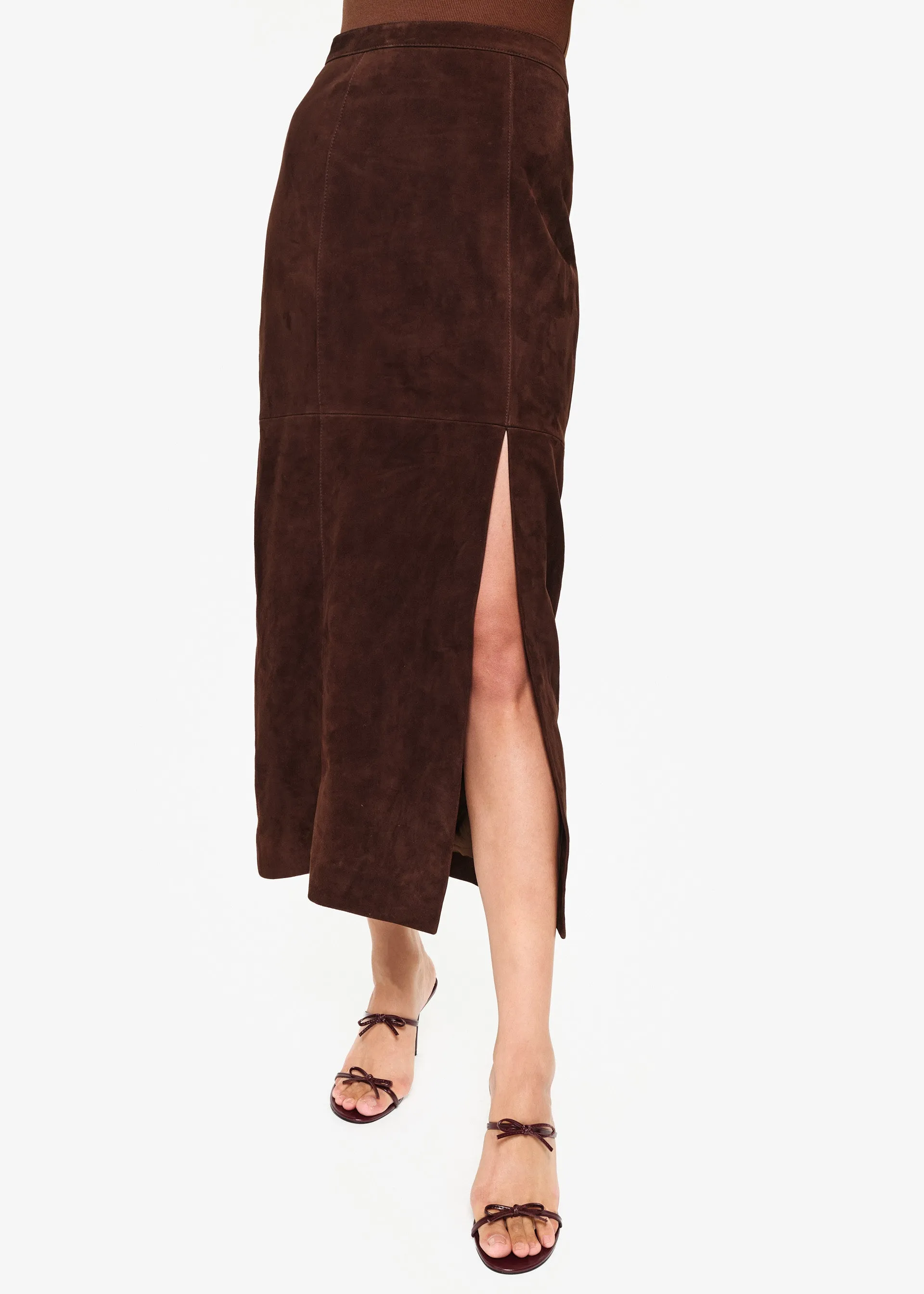 Idris Suede Skirt Malt sold by Cami NYC