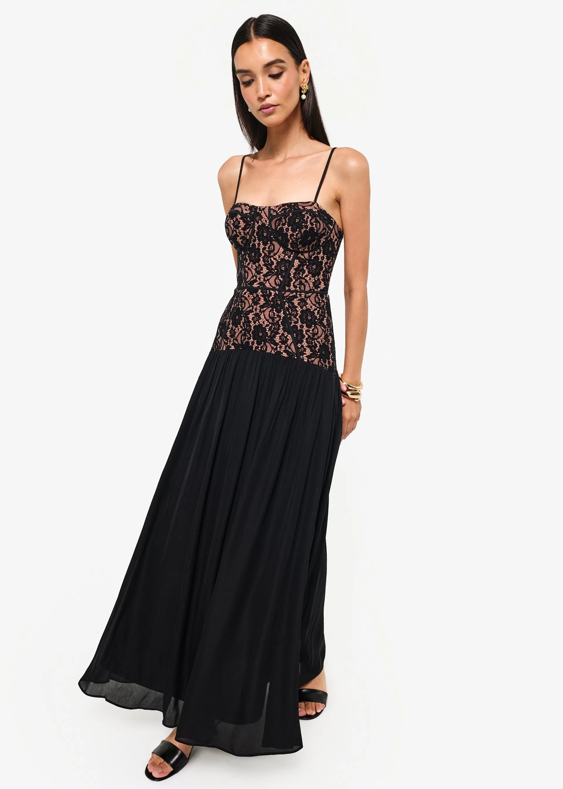 Corsica Lace Corset Dress Black sold by Cami NYC product image thumbnail 3