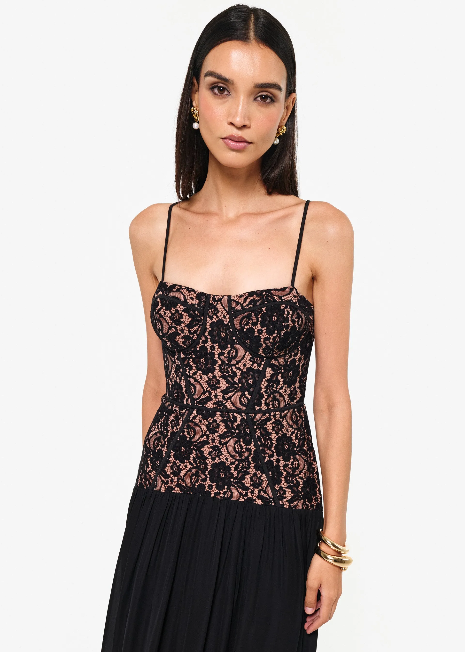 Corsica Lace Corset Dress Black sold by Cami NYC product image thumbnail 4
