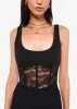 Kimber Lace Corset Bodysuit Black sold by Cami NYC