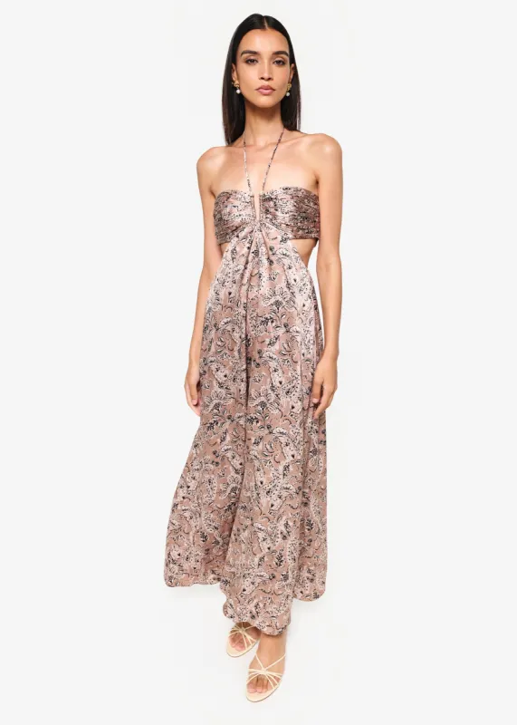 Calliope Maxi Dress Neutral Paisley made by Cami NYC