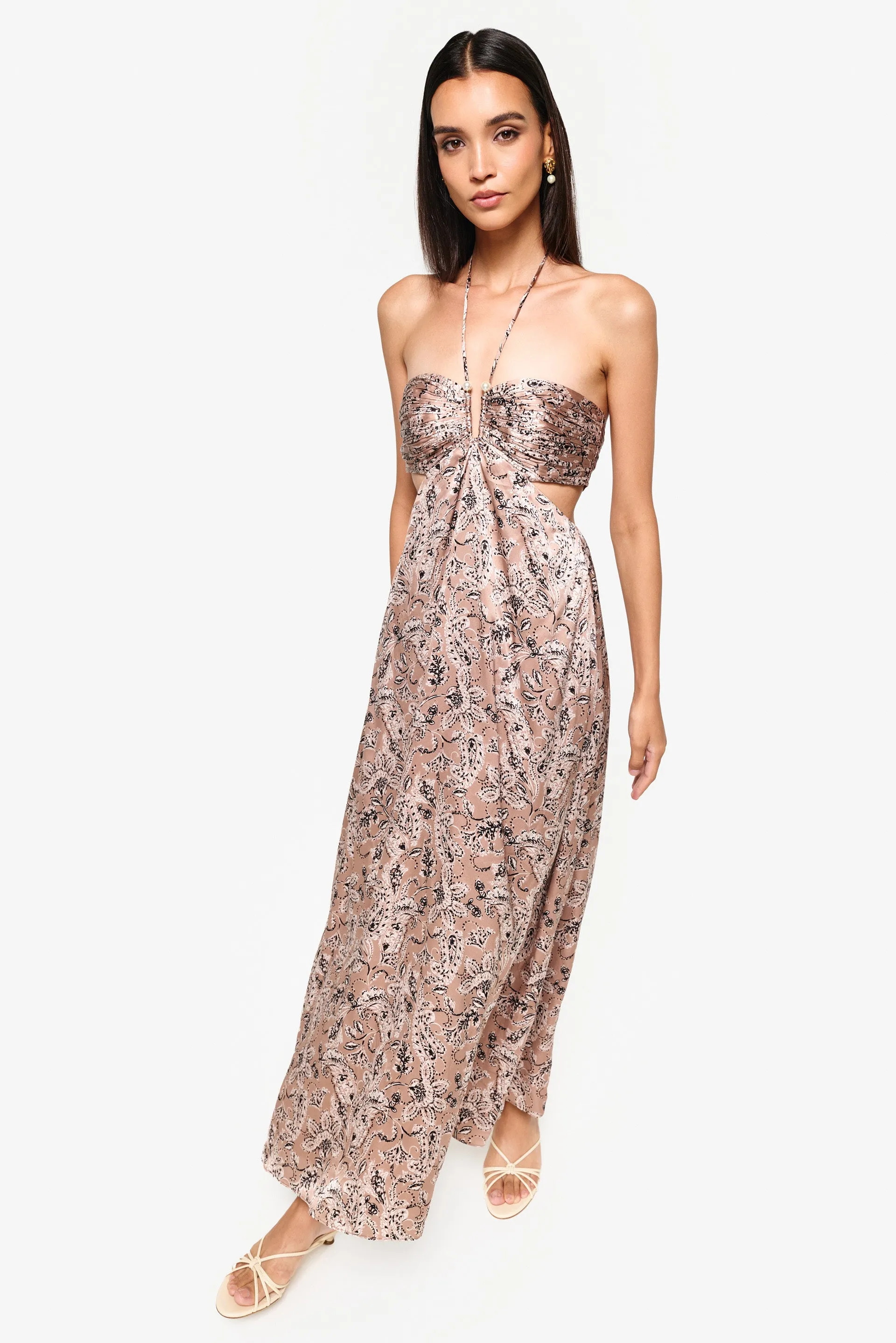 Calliope Maxi Dress Neutral Paisley sold by Cami NYC product image thumbnail 2