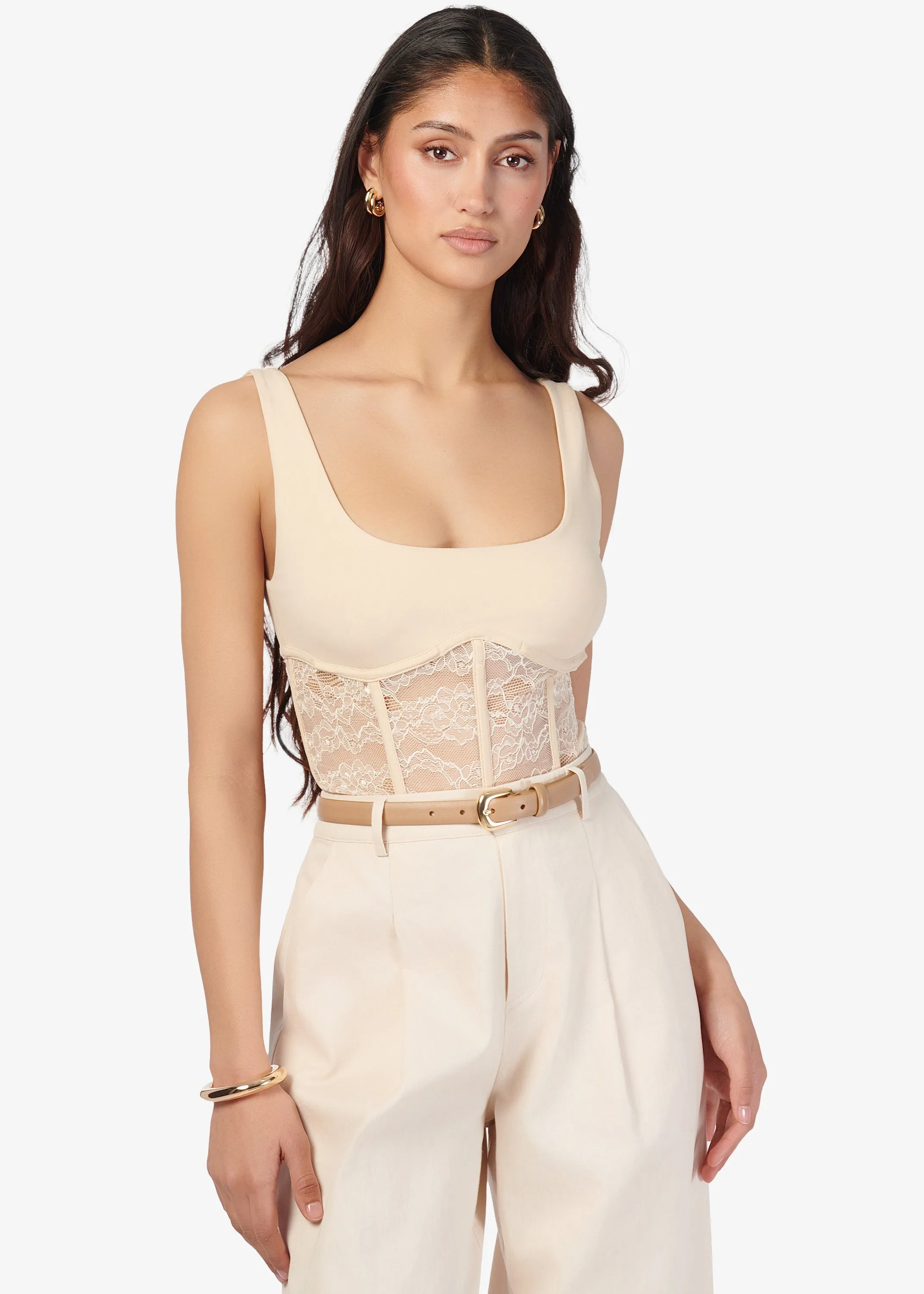 Kimber Lace Corset Bodysuit Bone sold by Cami NYC product image thumbnail 3