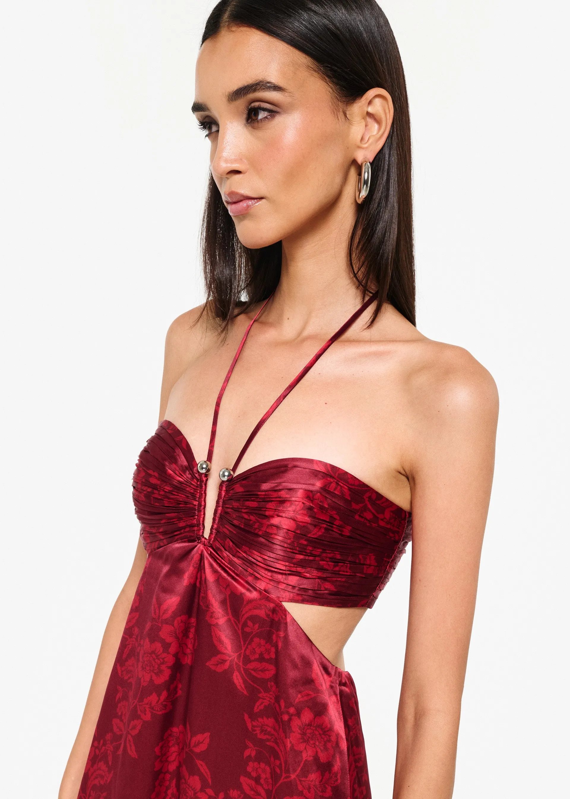 Calliope Maxi Dress Campari Flora sold by Cami NYC product image thumbnail 4