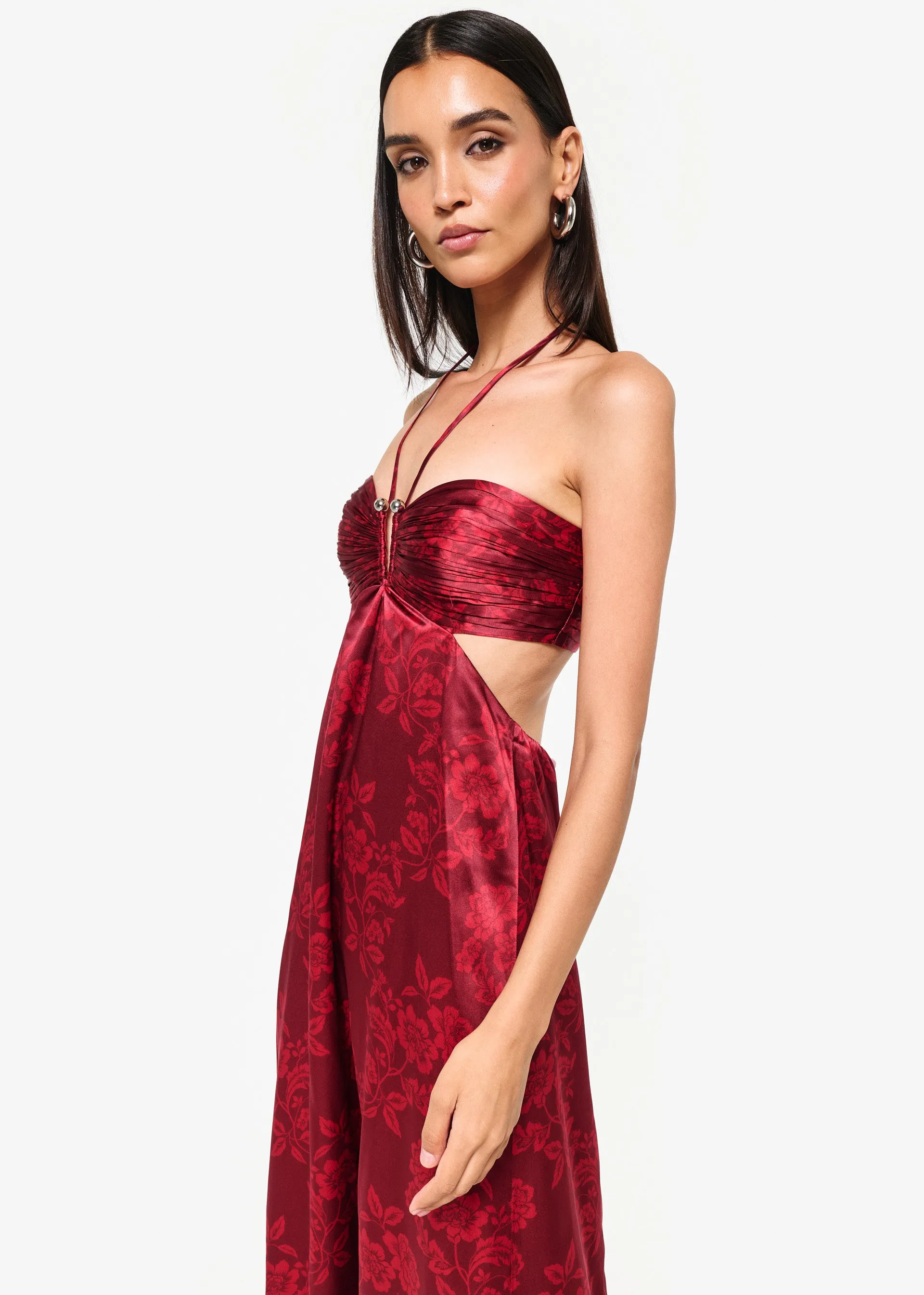 Calliope Maxi Dress Campari Flora sold by Cami NYC product image thumbnail 5