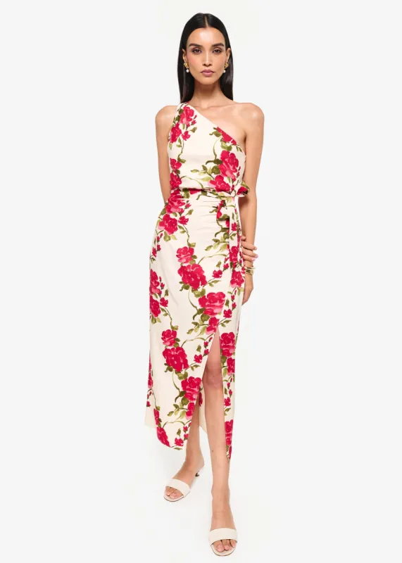 Nanu Dress Campari Watercolor sold by Cami NYC
