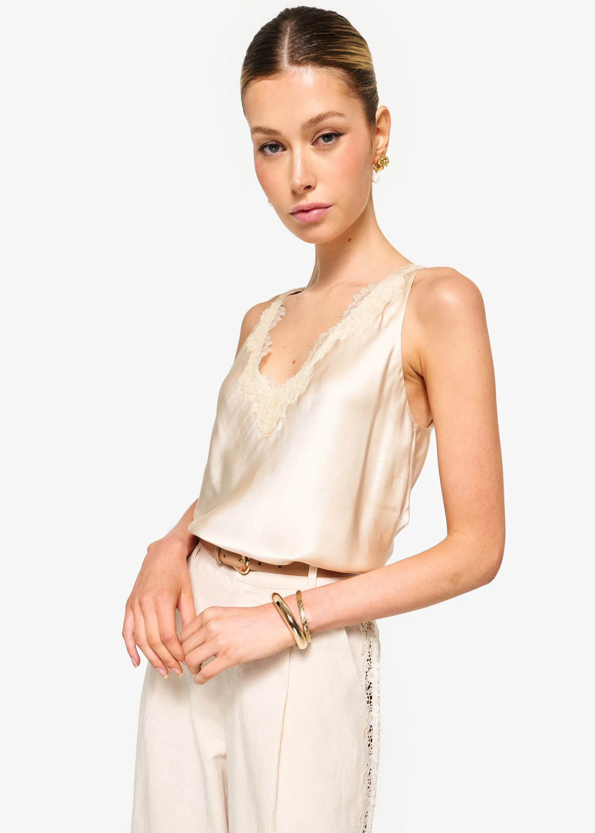 Marris Camisole Bone sold by Cami NYC product image thumbnail 3