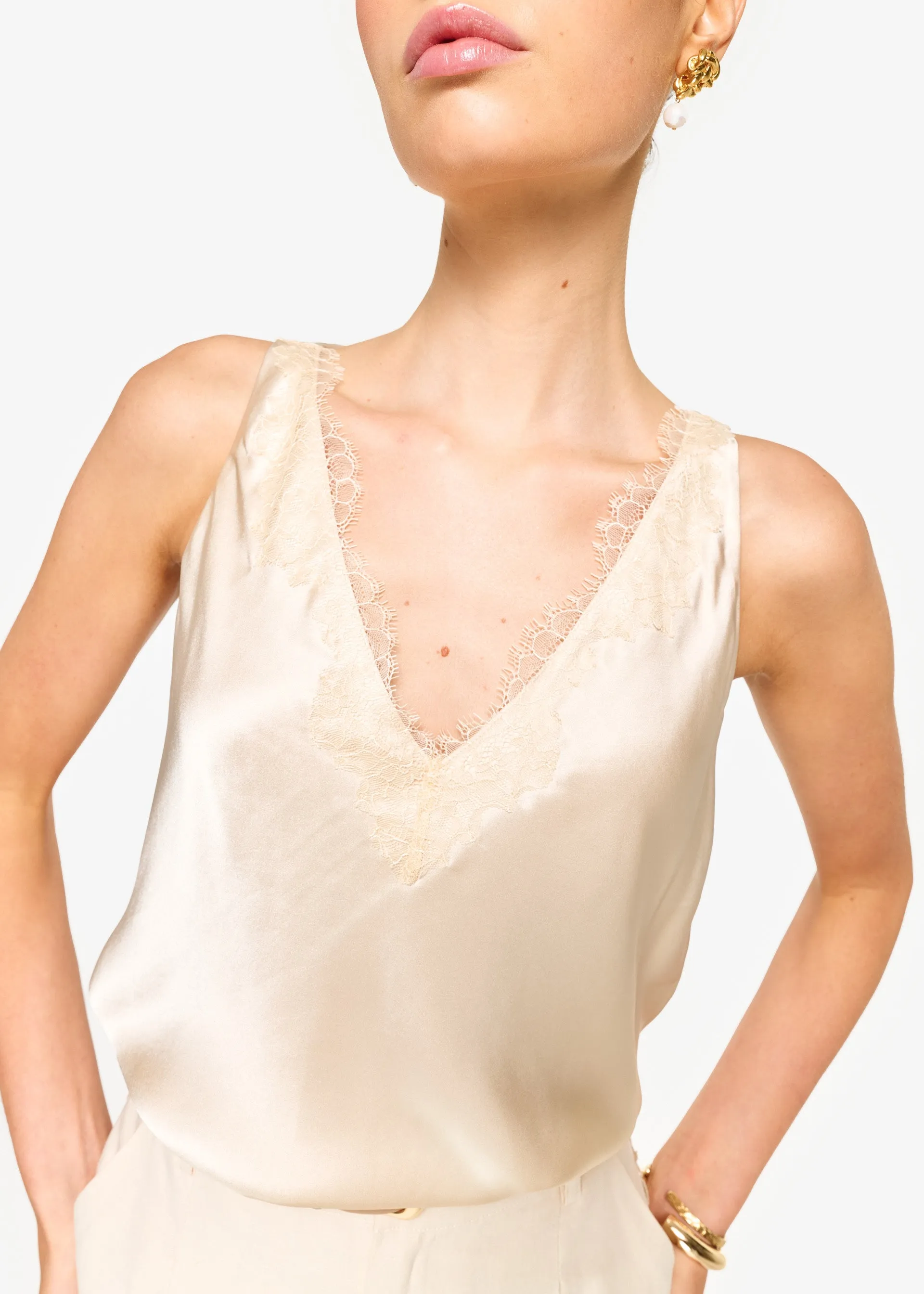 Marris Camisole Bone sold by Cami NYC product image thumbnail 2