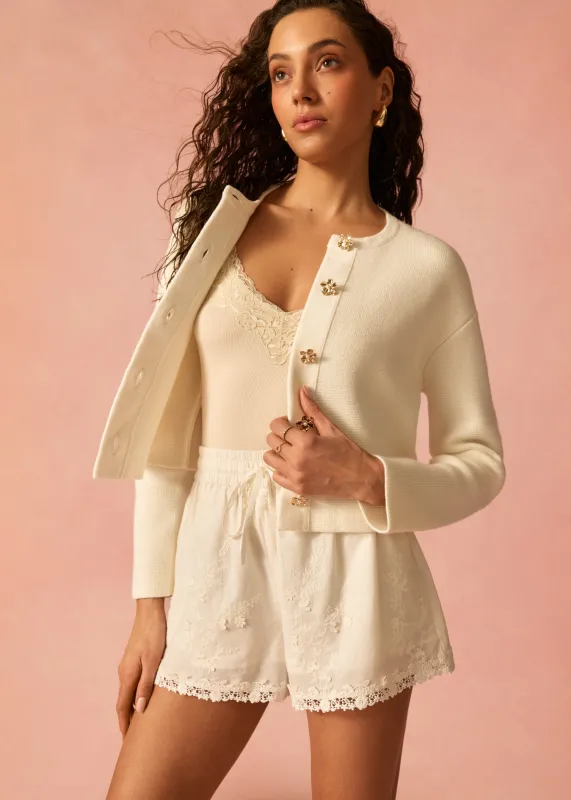Hara Cardigan Cream sold by Cami NYC