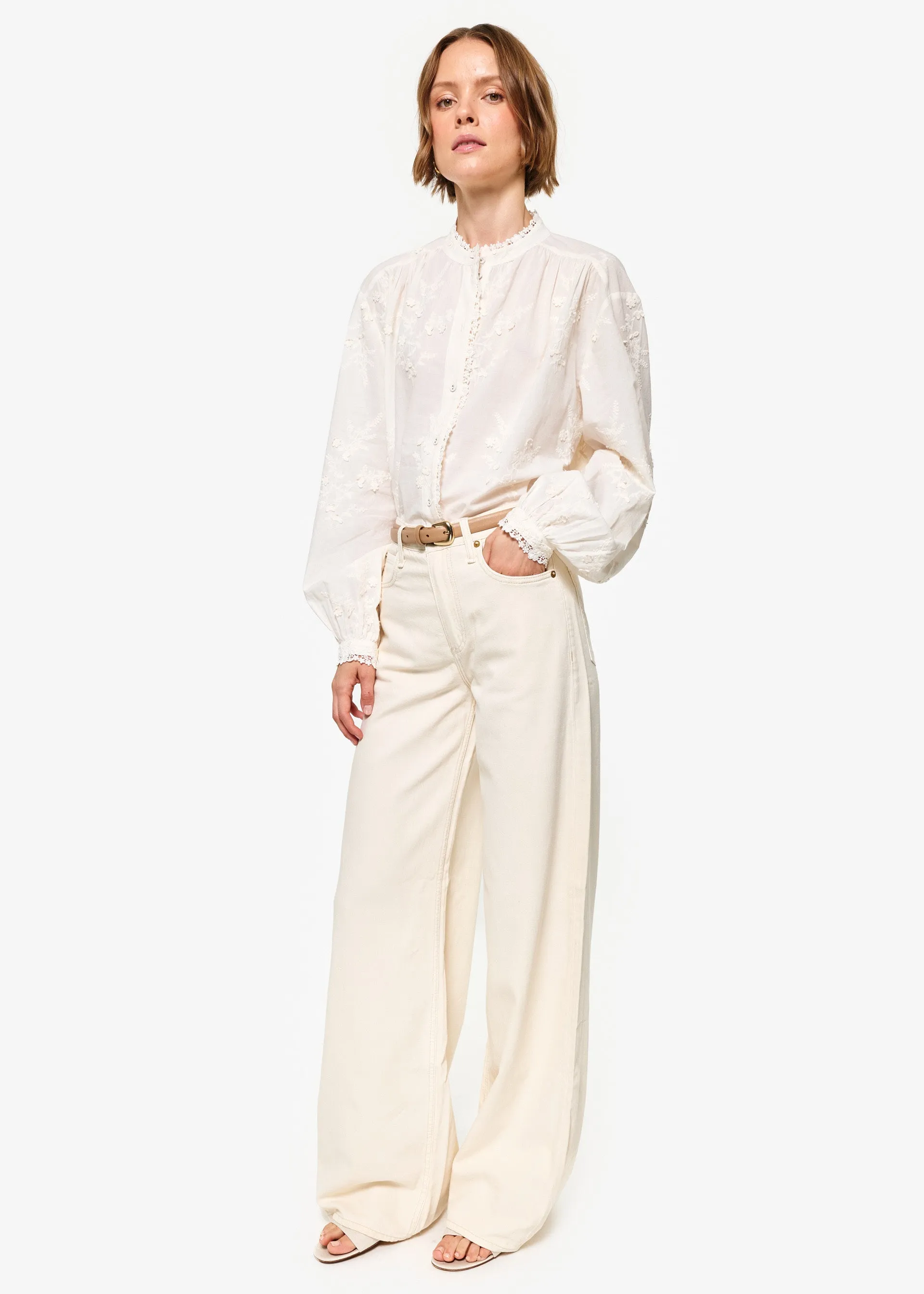 Palmyra Cotton Blouse Macadamia sold by Cami NYC product image thumbnail 4