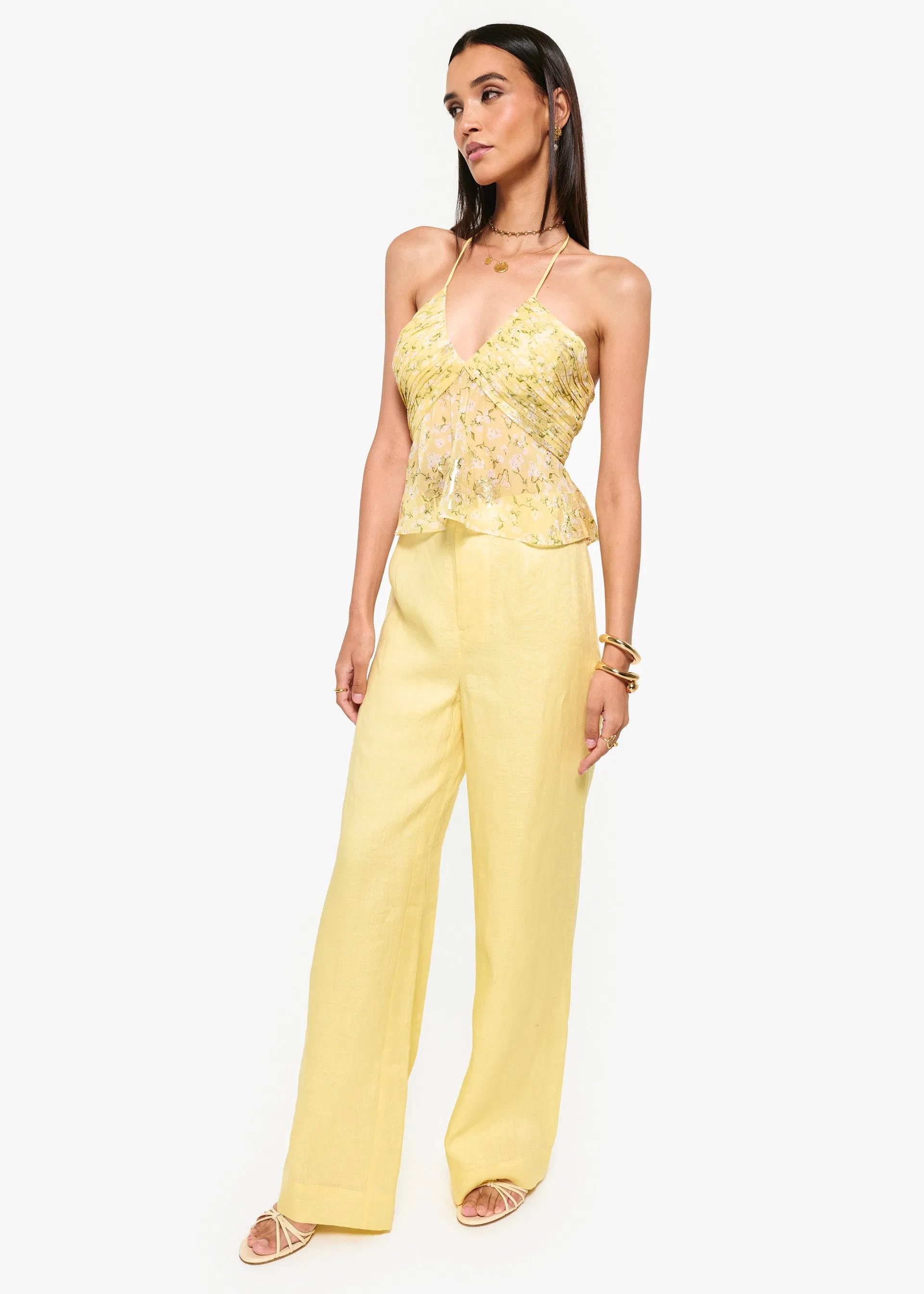 Iracemi High Rise Linen Pant Yuzu sold by Cami NYC product image thumbnail 3