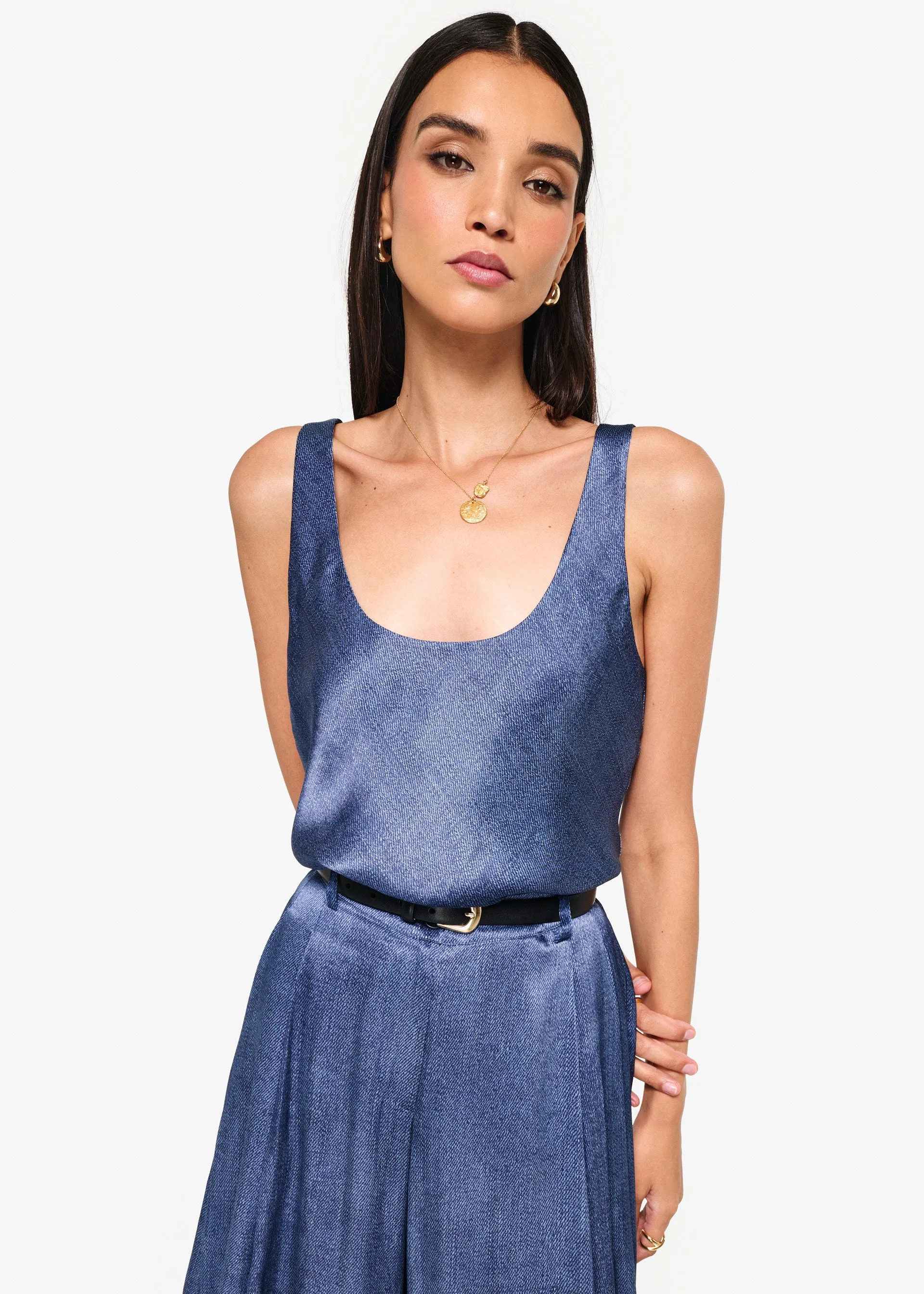 Andressa Camisole Raw Denim sold by Cami NYC product image thumbnail 2