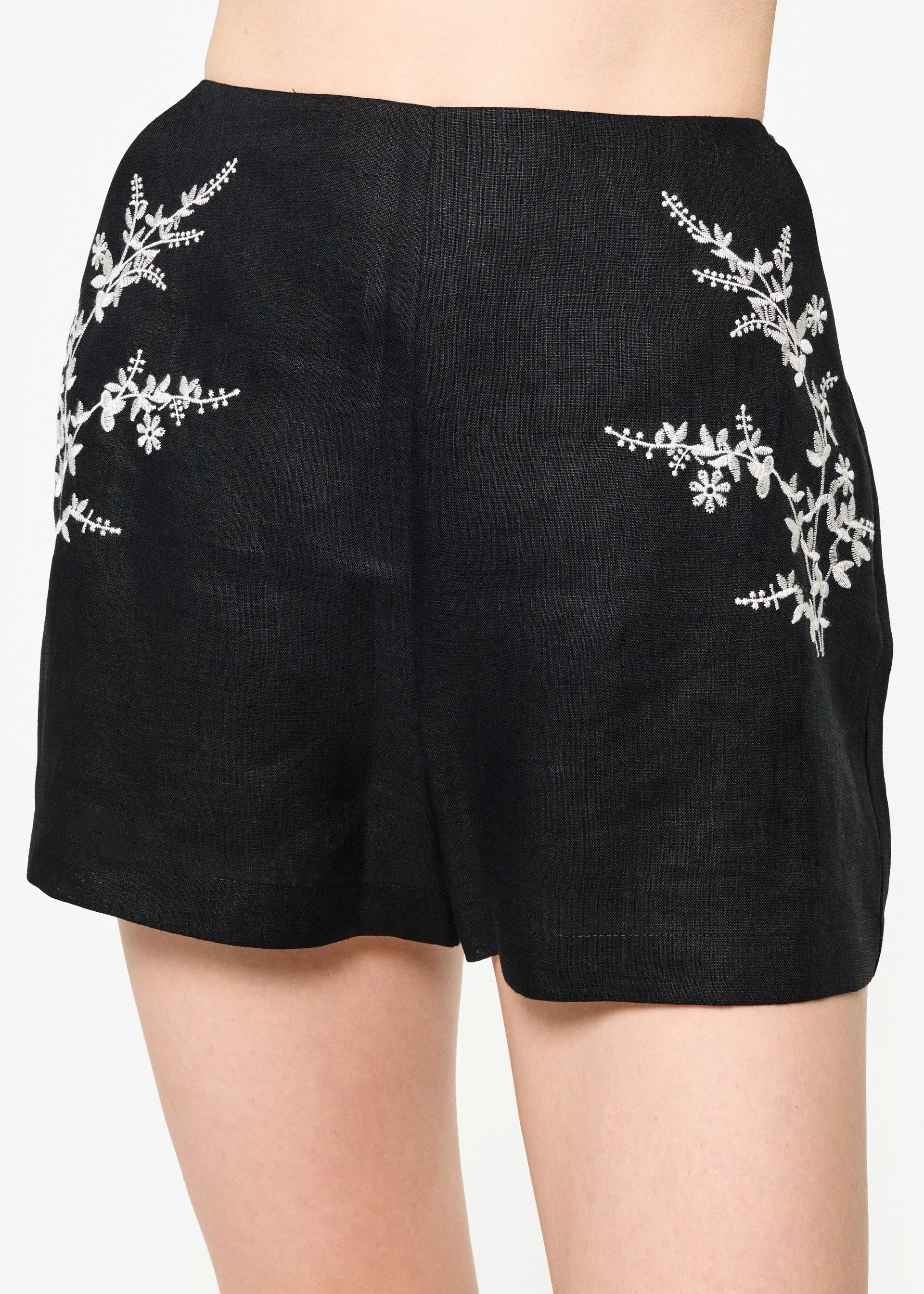 Thessaly Linen Short Black sold by Cami NYC product image thumbnail 4