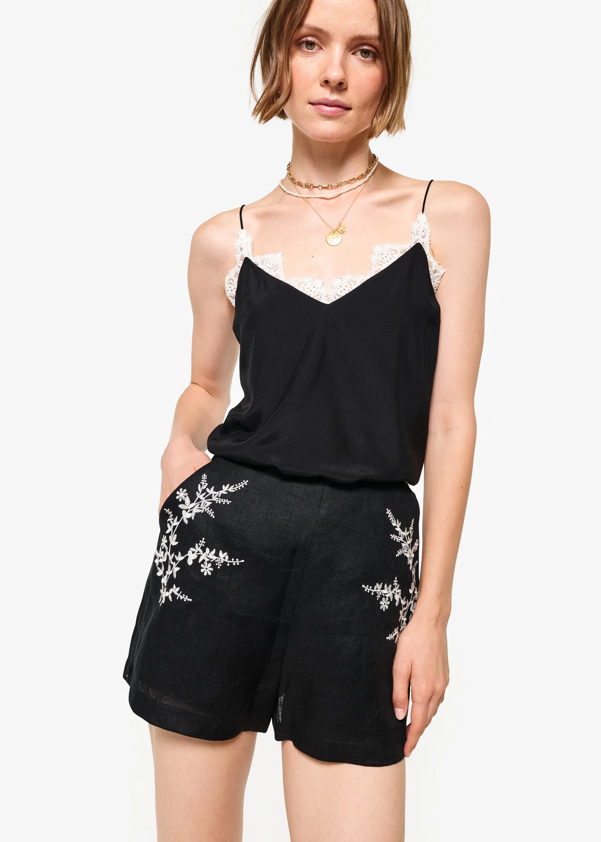 Nisha Camisole Black sold by Cami NYC product image thumbnail 3