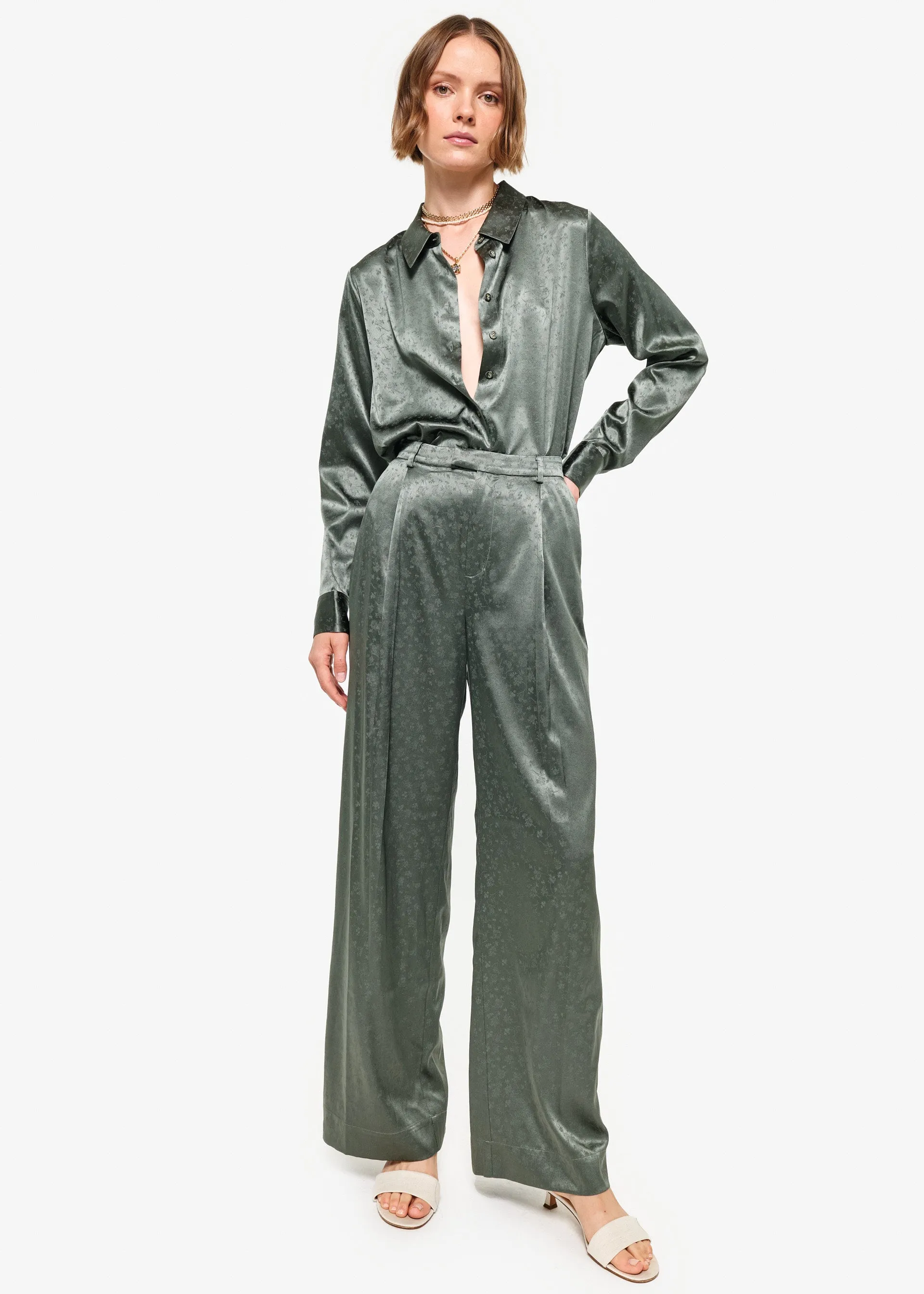 Jasmina Mid Rise Jacquard Pant Bayou sold by Cami NYC product image thumbnail 3