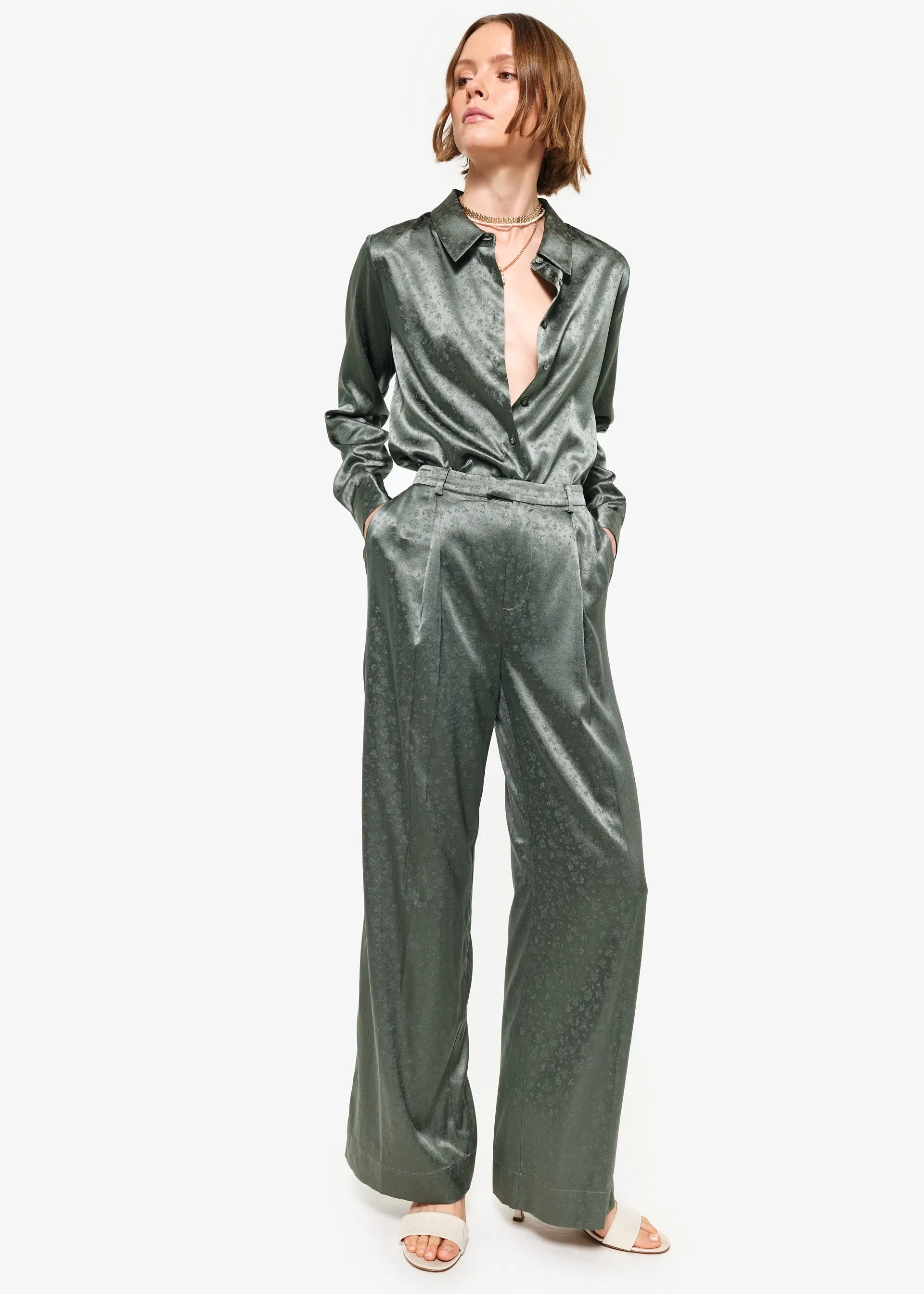 Jasmina Mid Rise Jacquard Pant Bayou sold by Cami NYC product image thumbnail 4
