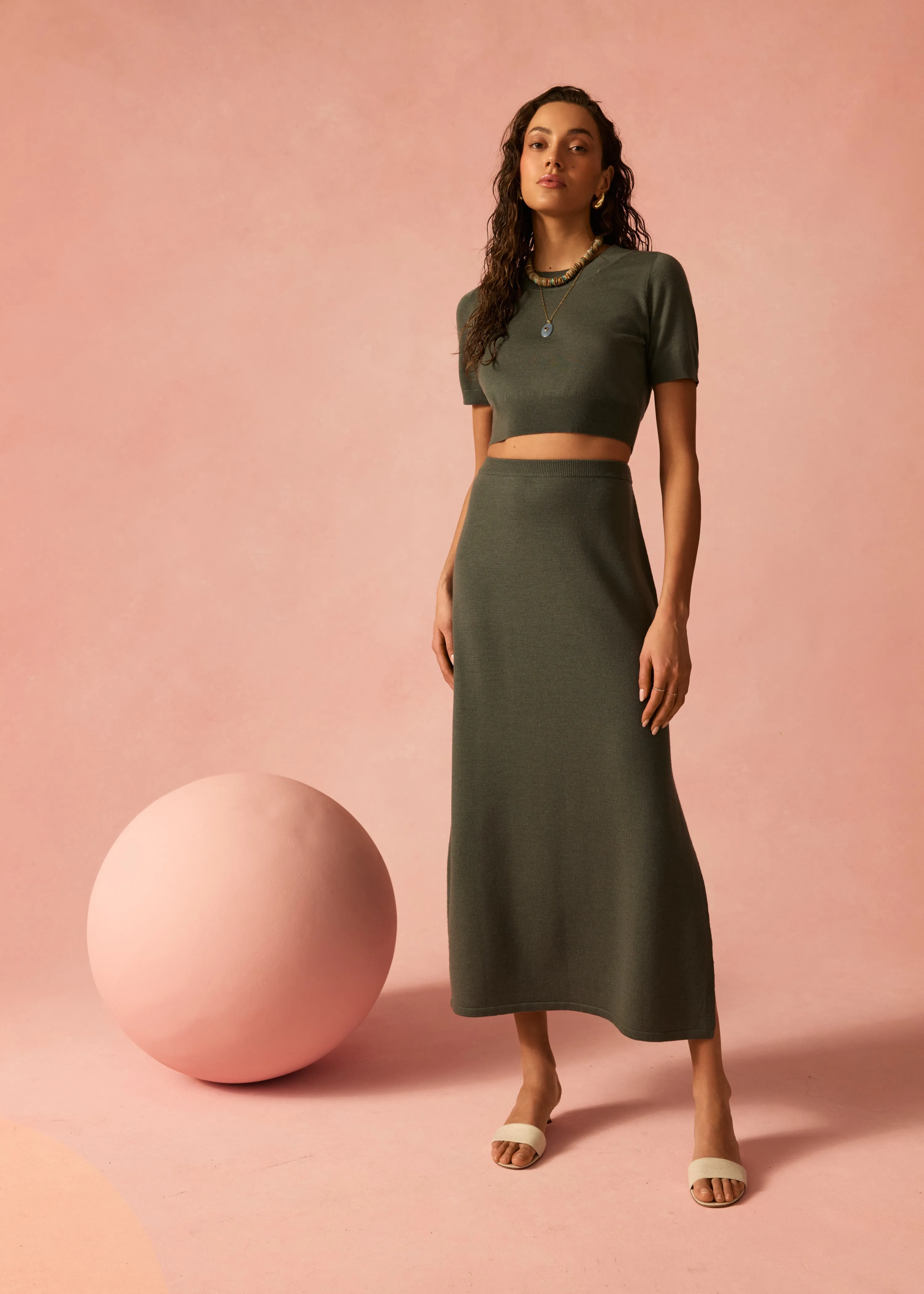 Jovina Knit Skirt Bayou sold by CAMI