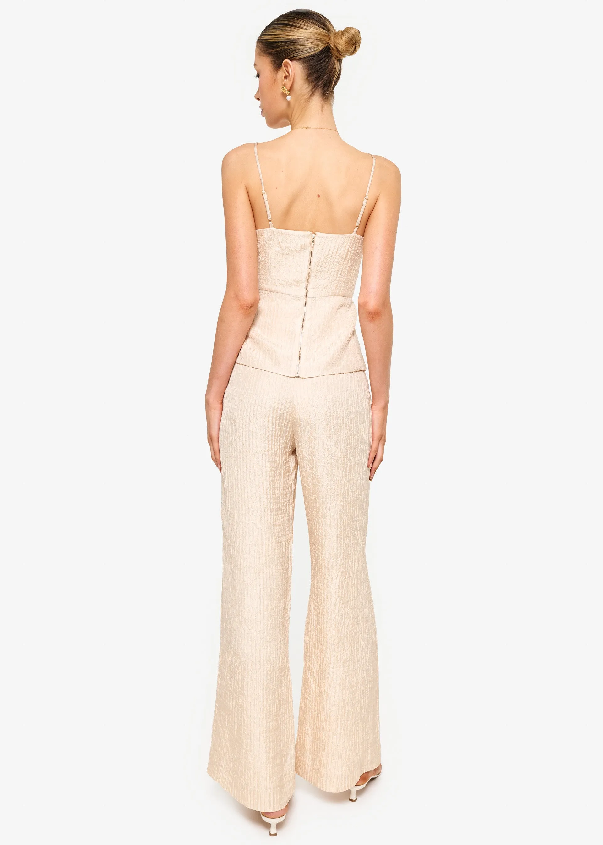 Serra Wide Leg High Rise Pant Bone sold by Cami NYC product image thumbnail 4