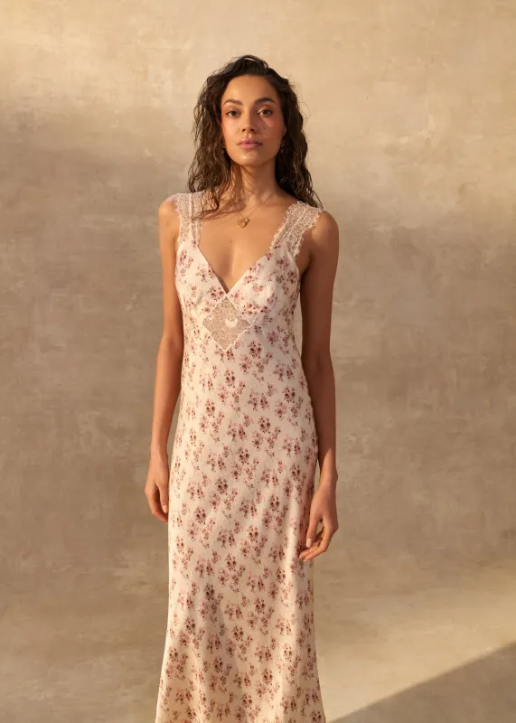 Rika Hammered Silk Dress Dutch Fields sold by Cami NYC
