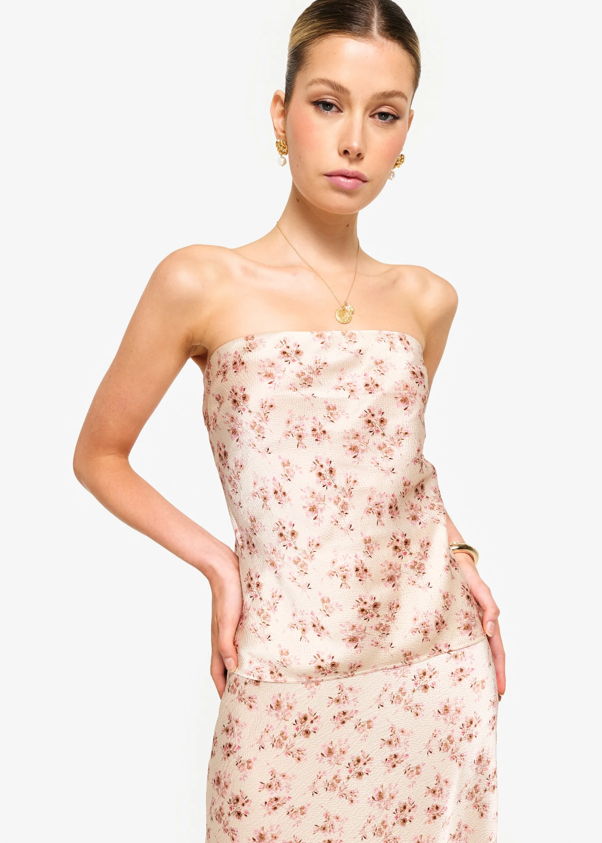 Prima Hammered Silk Strapless Camisole Dutch Fields sold by Cami NYC