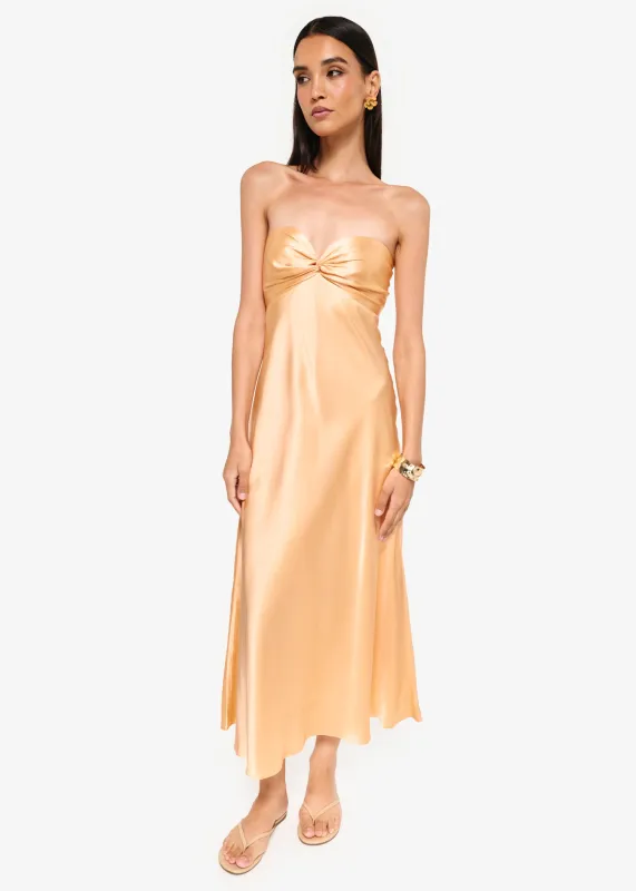 Aveiro Strapless Dress Cantaloupe sold by Cami NYC