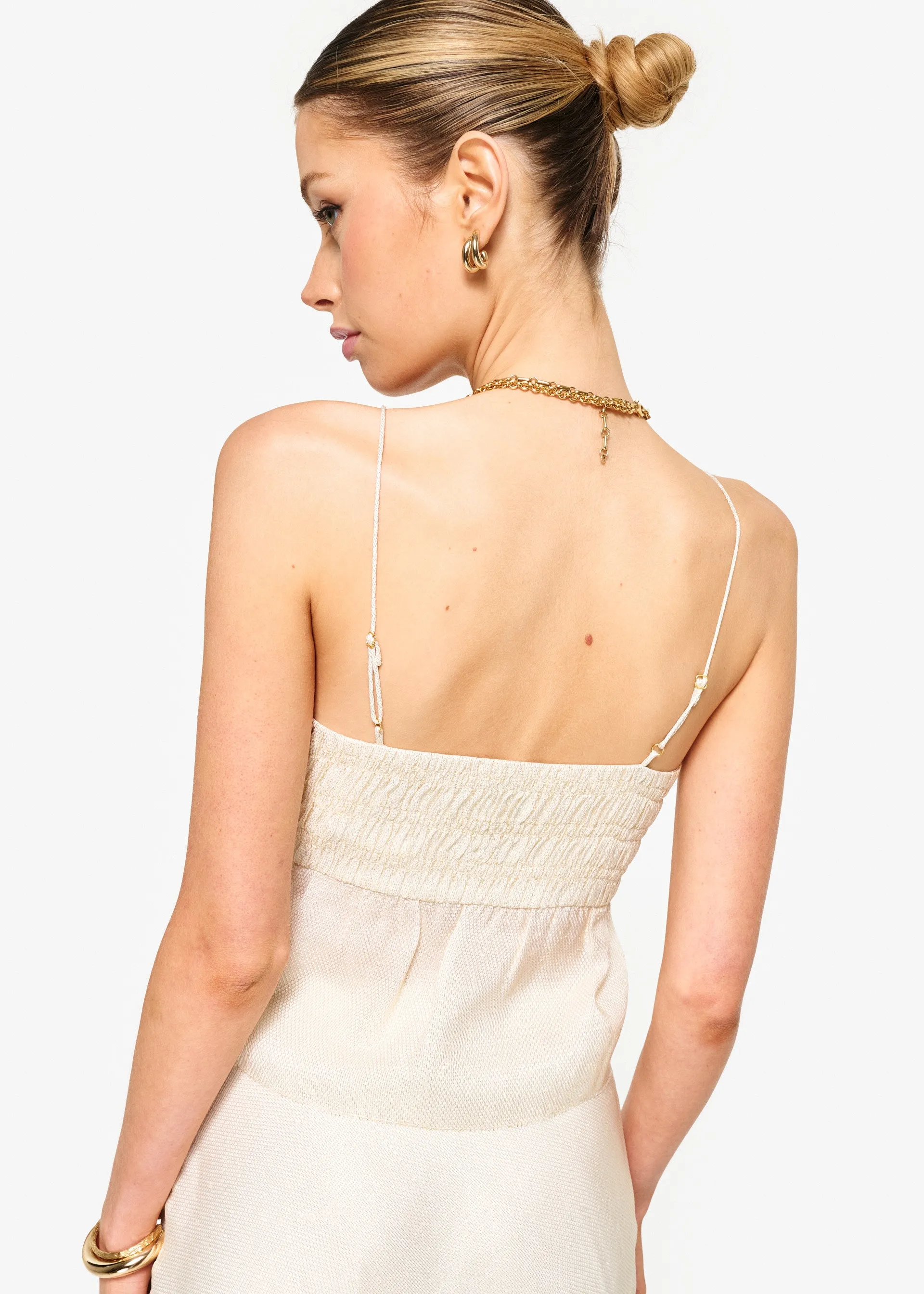 Alysin Metallic Silk Camisole Cream sold by CAMI product image thumbnail 5