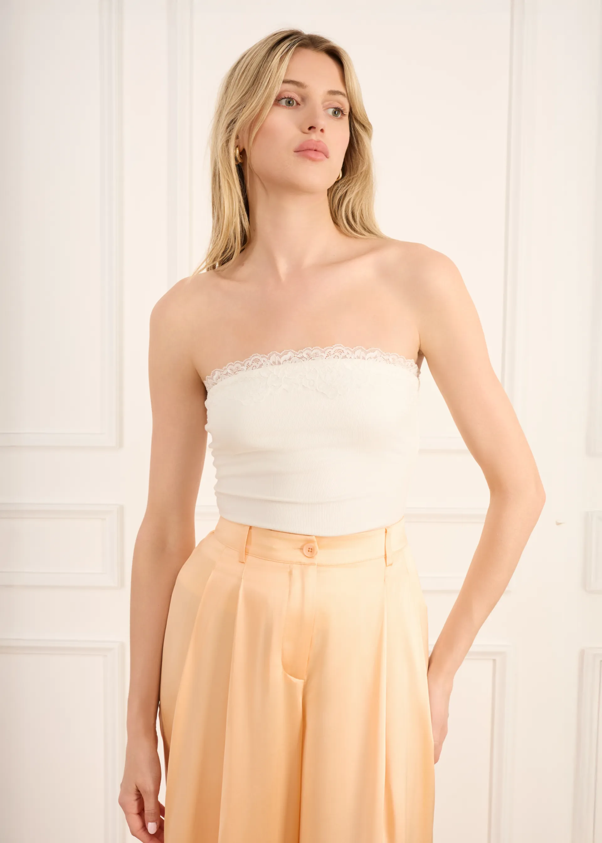 Rama Strapless Rib Knit Camisole White sold by CAMI product image thumbnail 4