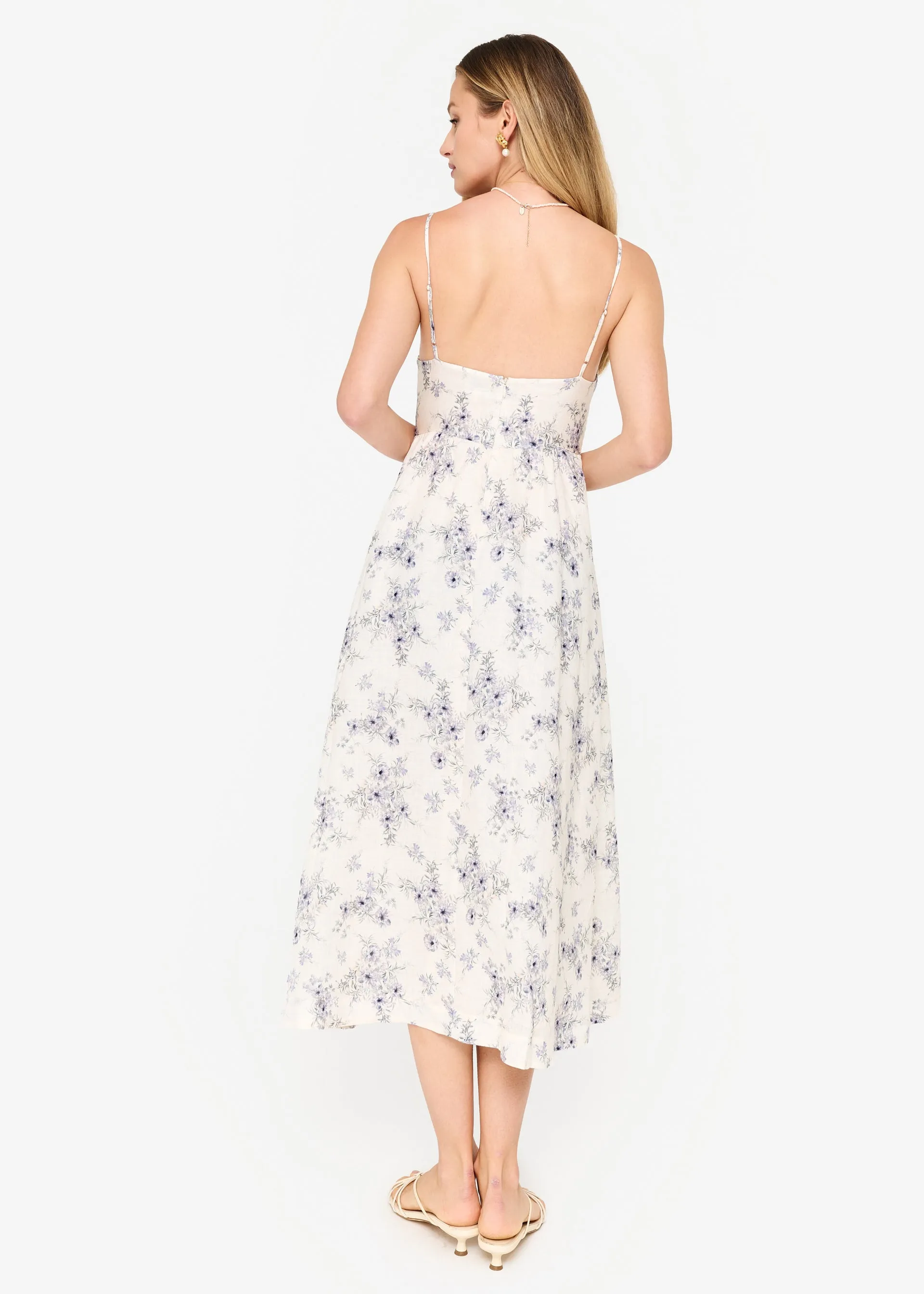 Jacinta Linen Dress Wild Forget-Me-Knot sold by Cami NYC product image thumbnail 3