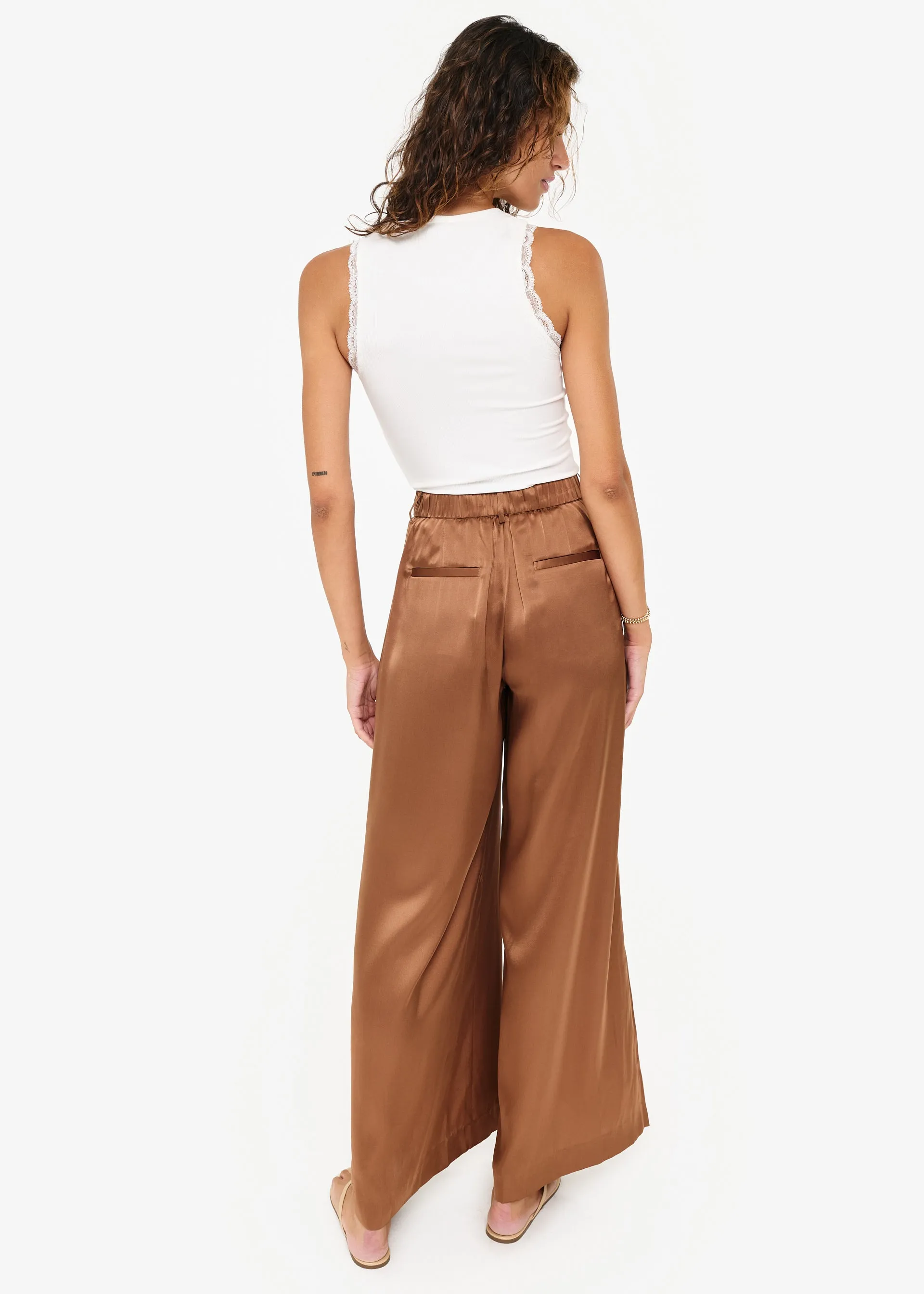 Fabian Wide Leg High Rise Pant Carob sold by CAMI product image thumbnail 4