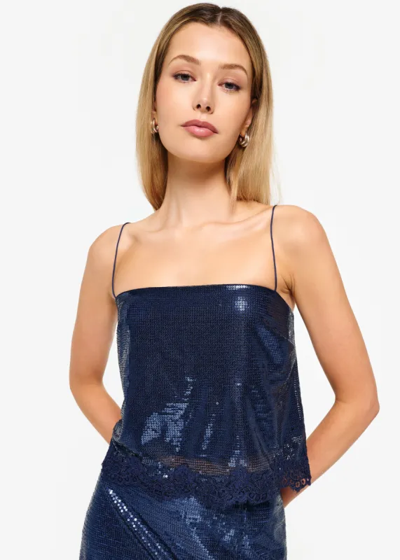 Marceli Sequin Camisole Dark Mirage sold by Cami NYC