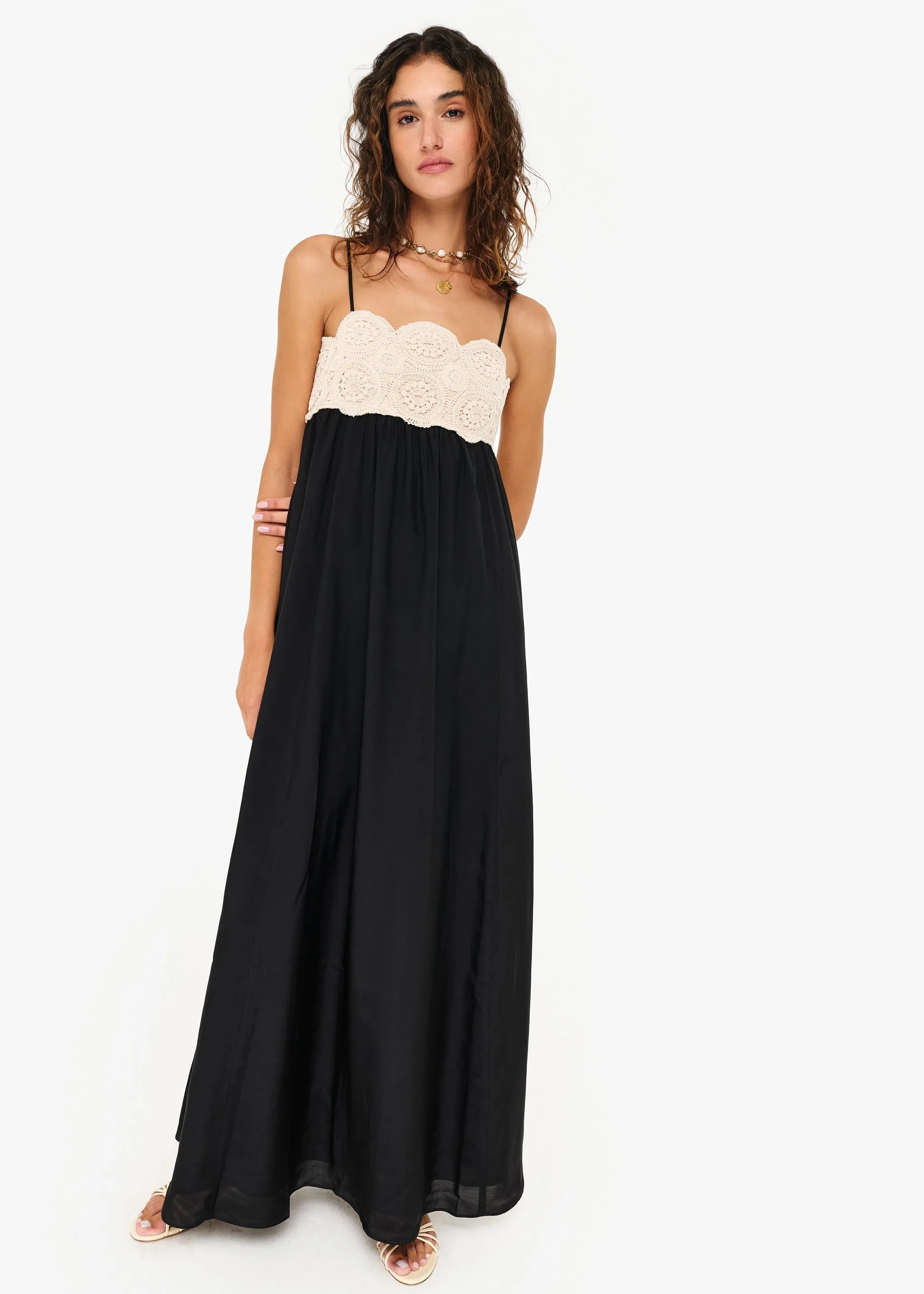 Iona Maxi Dress Macadamia/Black sold by CAMI
