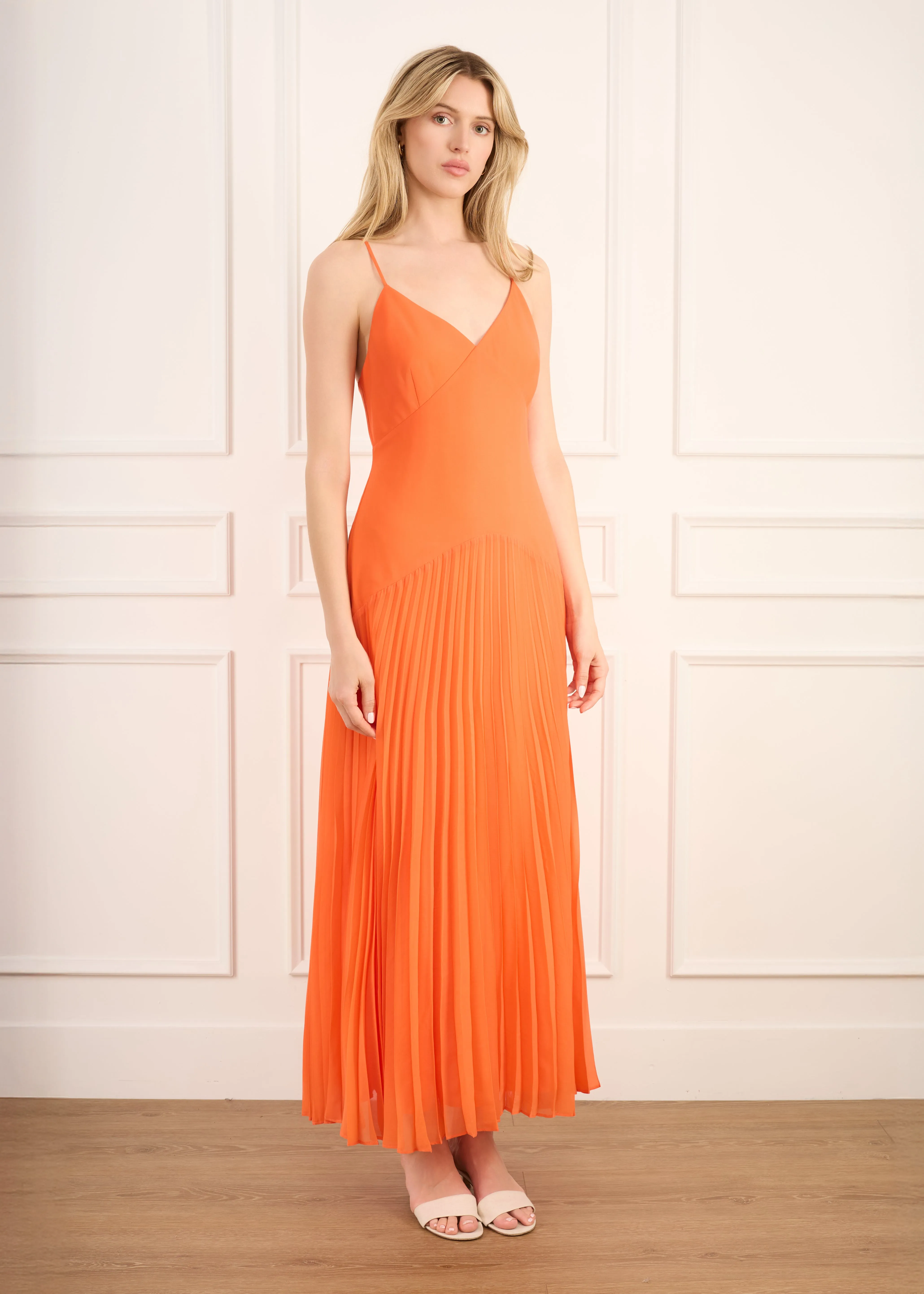 Jennelyn Chiffon Pleated Gown Clementine sold by CAMI product image thumbnail 3