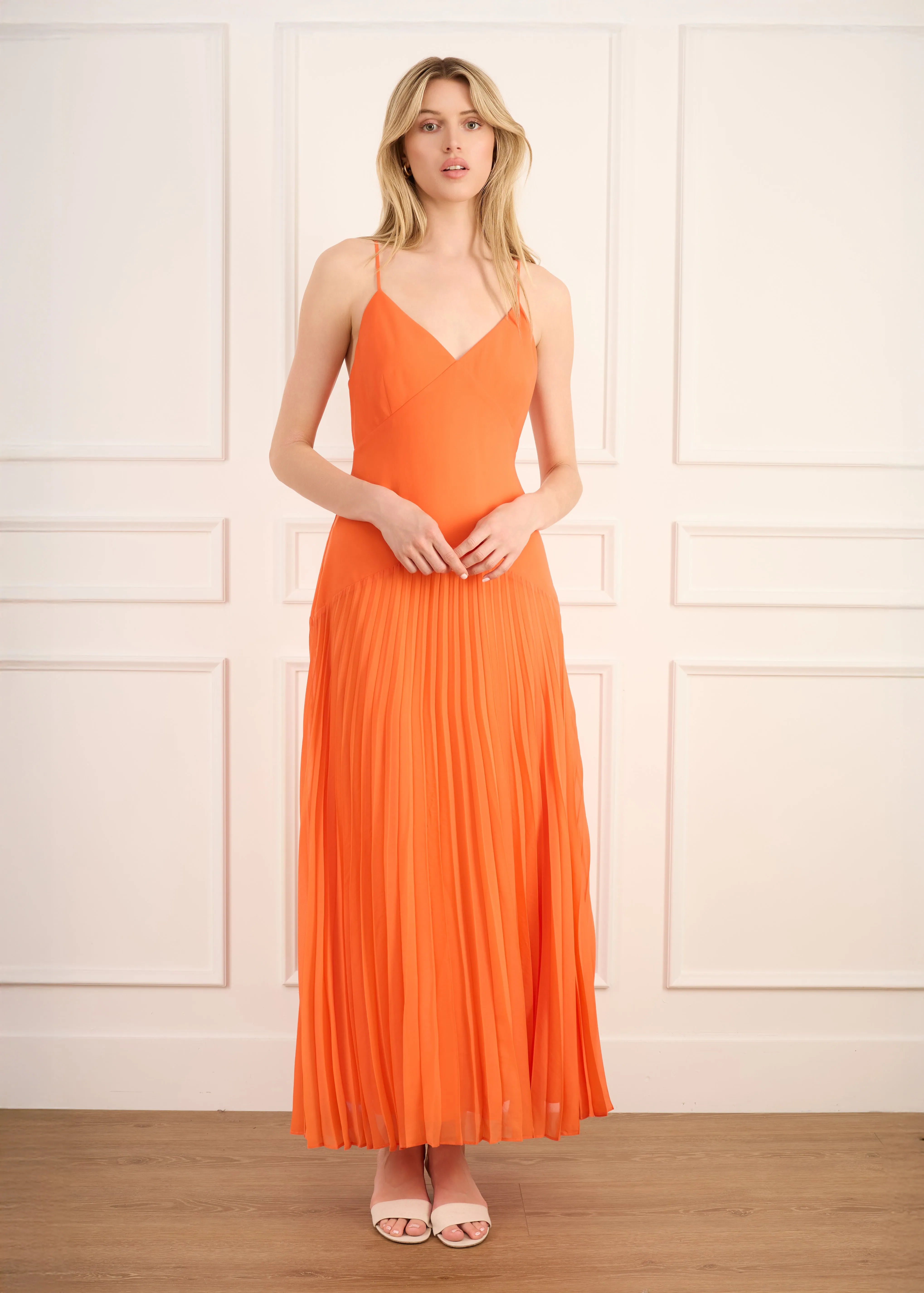 Jennelyn Chiffon Pleated Gown Clementine sold by CAMI product image thumbnail 2