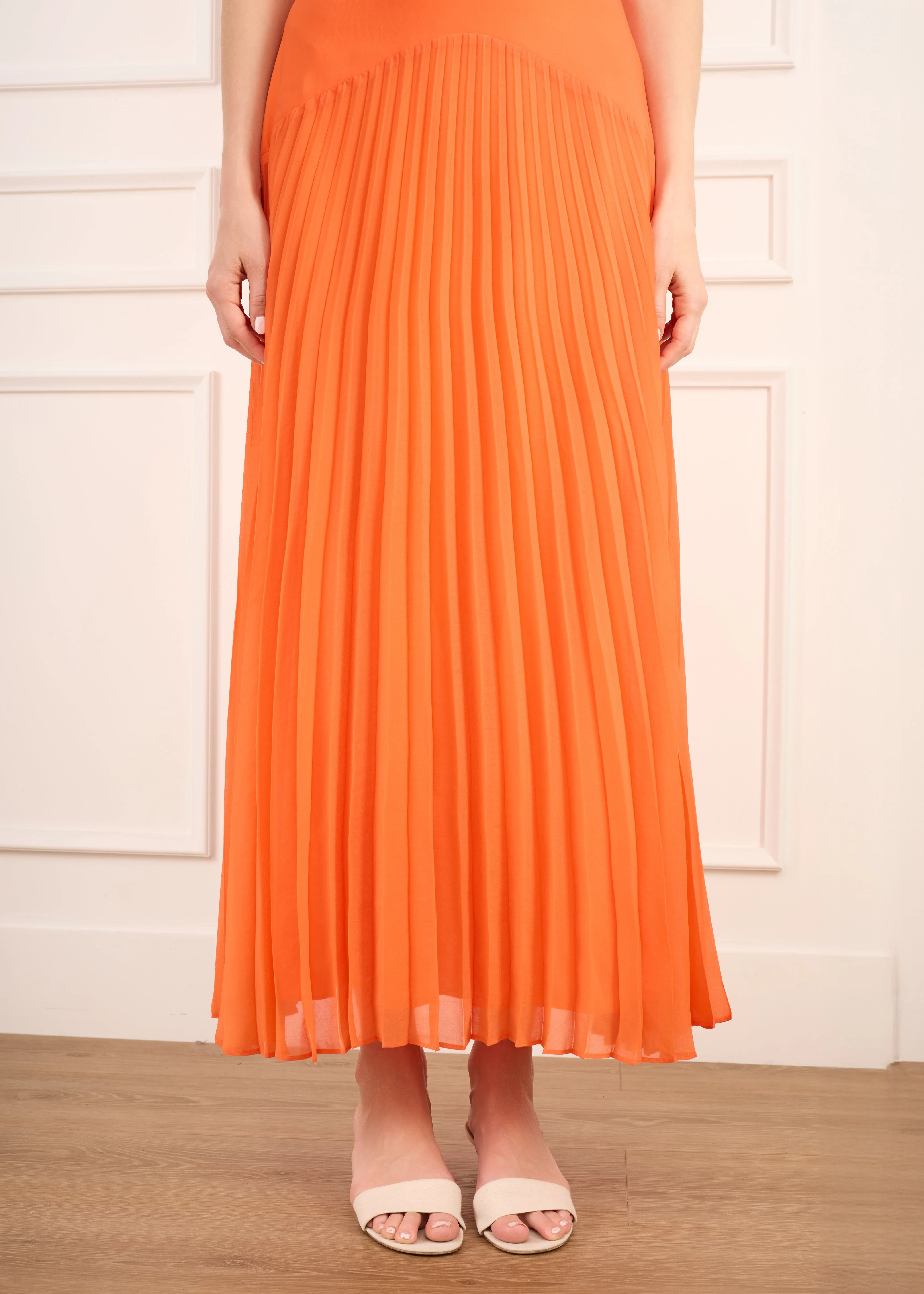 Jennelyn Chiffon Pleated Gown Clementine sold by CAMI product image thumbnail 4