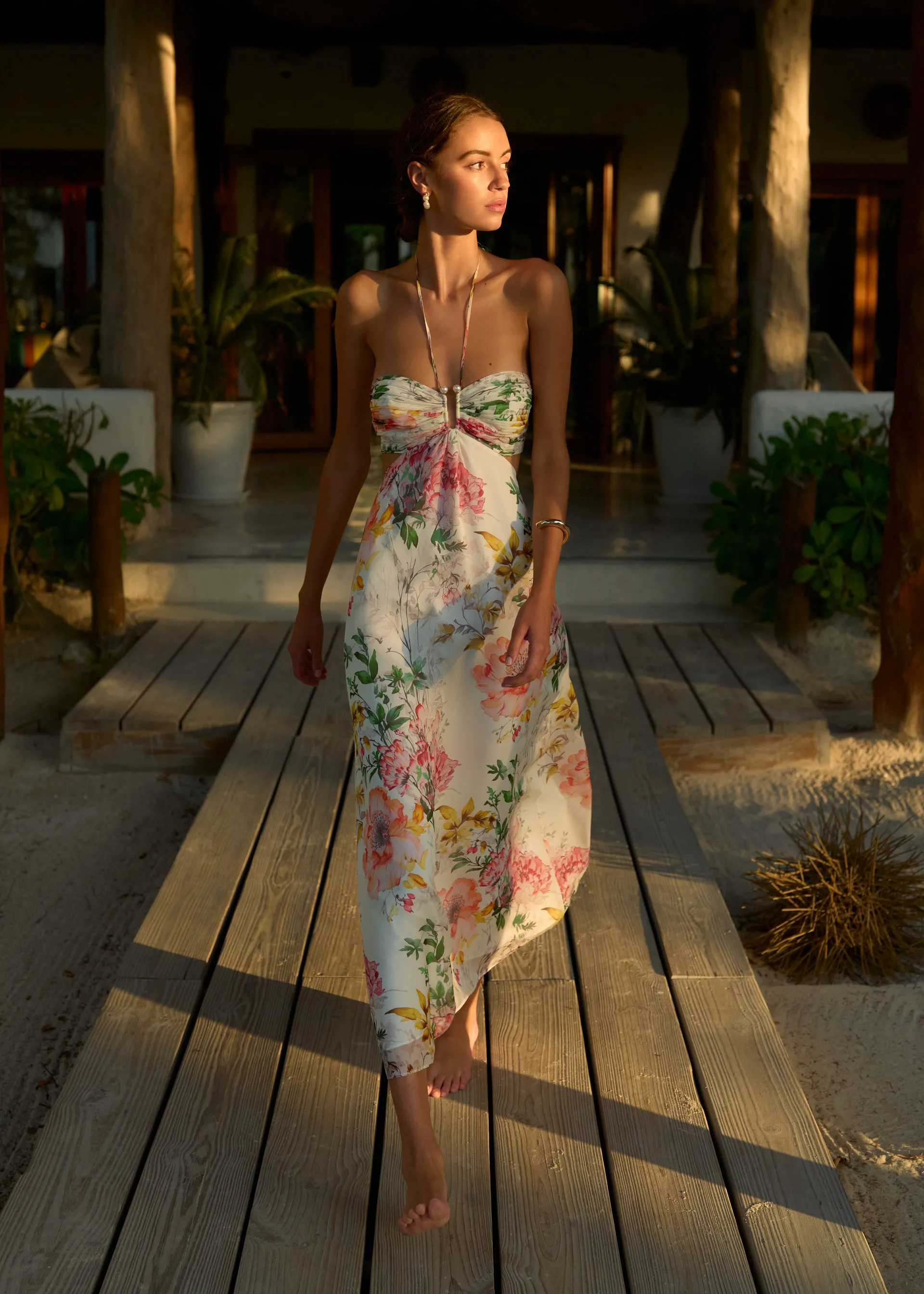 Calliope Chiffon Maxi Dress Summer Solstice sold by Cami NYC