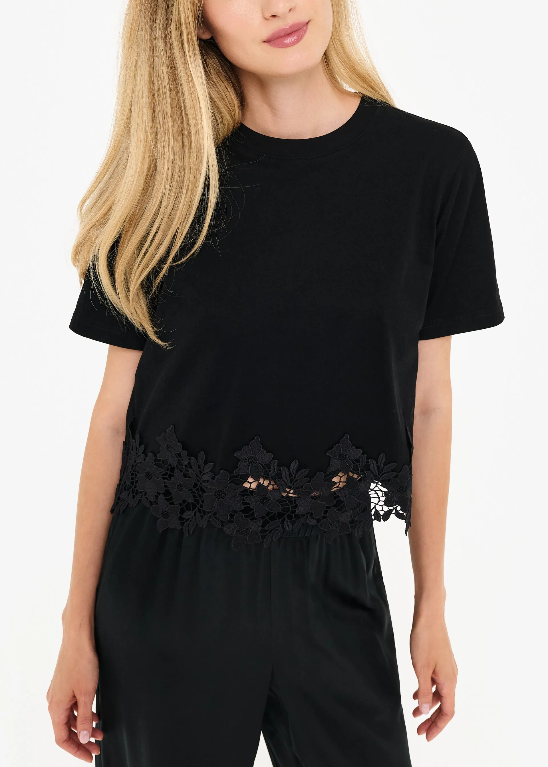 Keanu Cotton Tee Black sold by Cami NYC