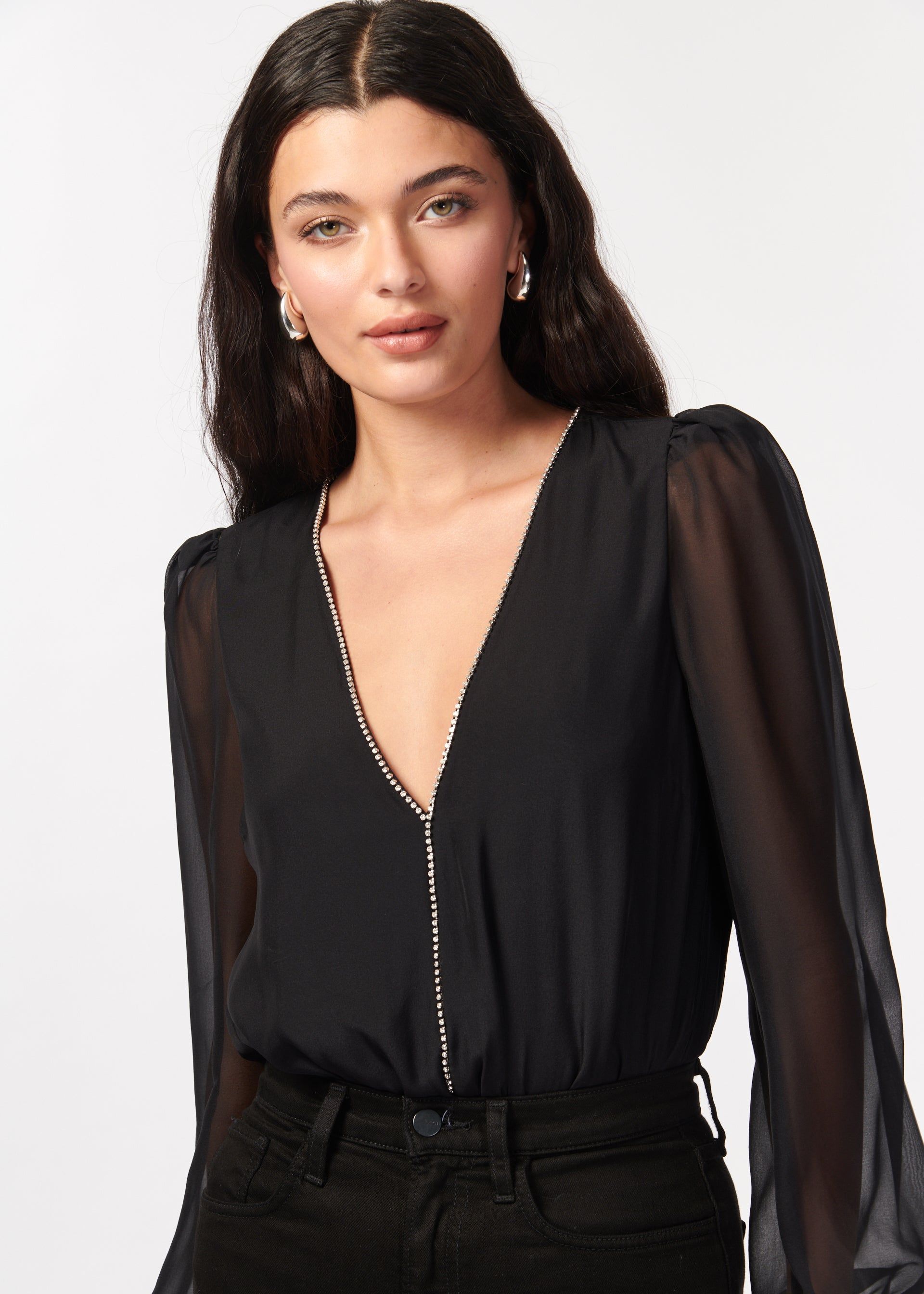 Ingrid Crystal Bodysuit Black sold by Cami NYC product image thumbnail 3