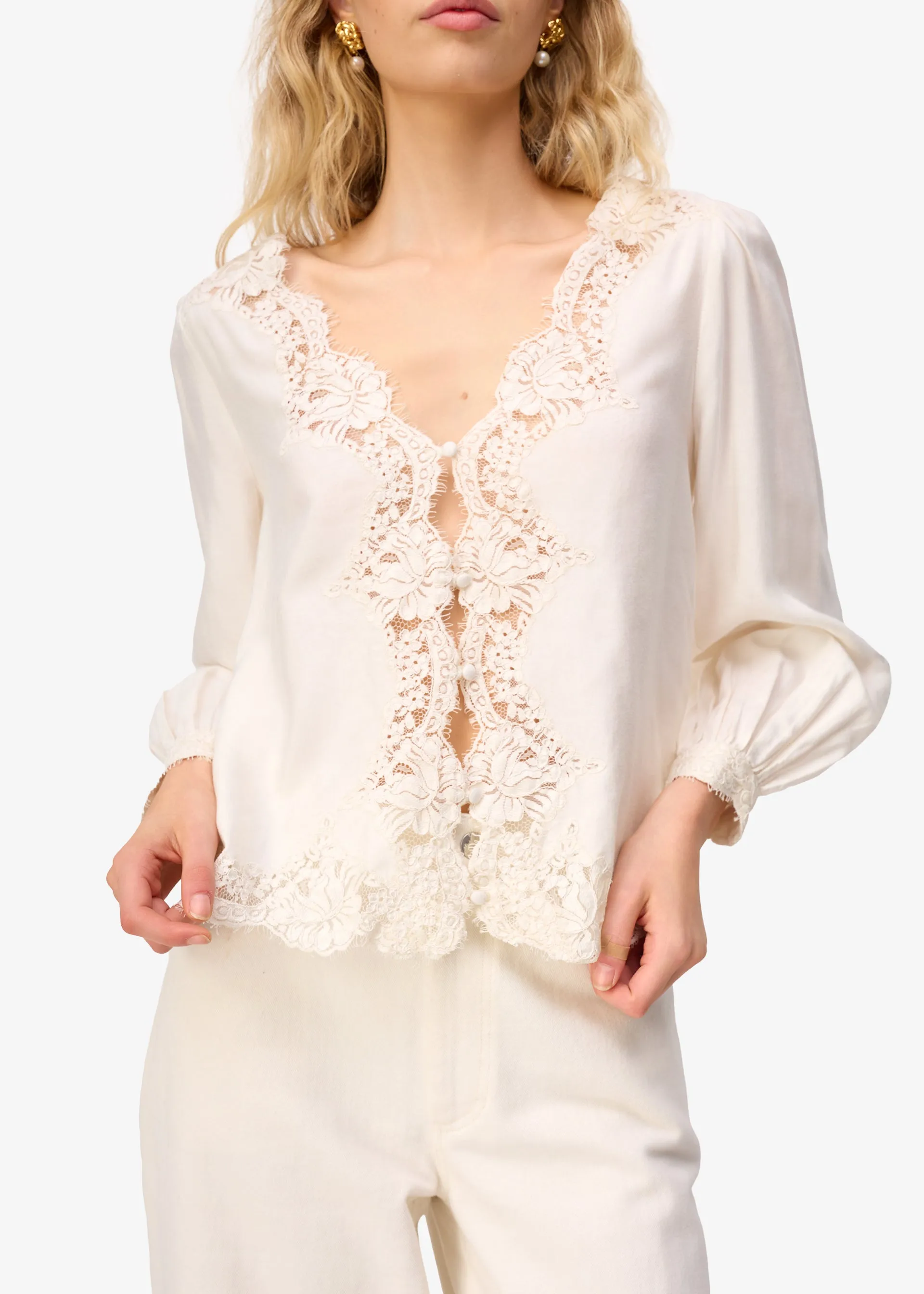 Yuri Blouse Macadamia sold by Cami NYC product image thumbnail 2