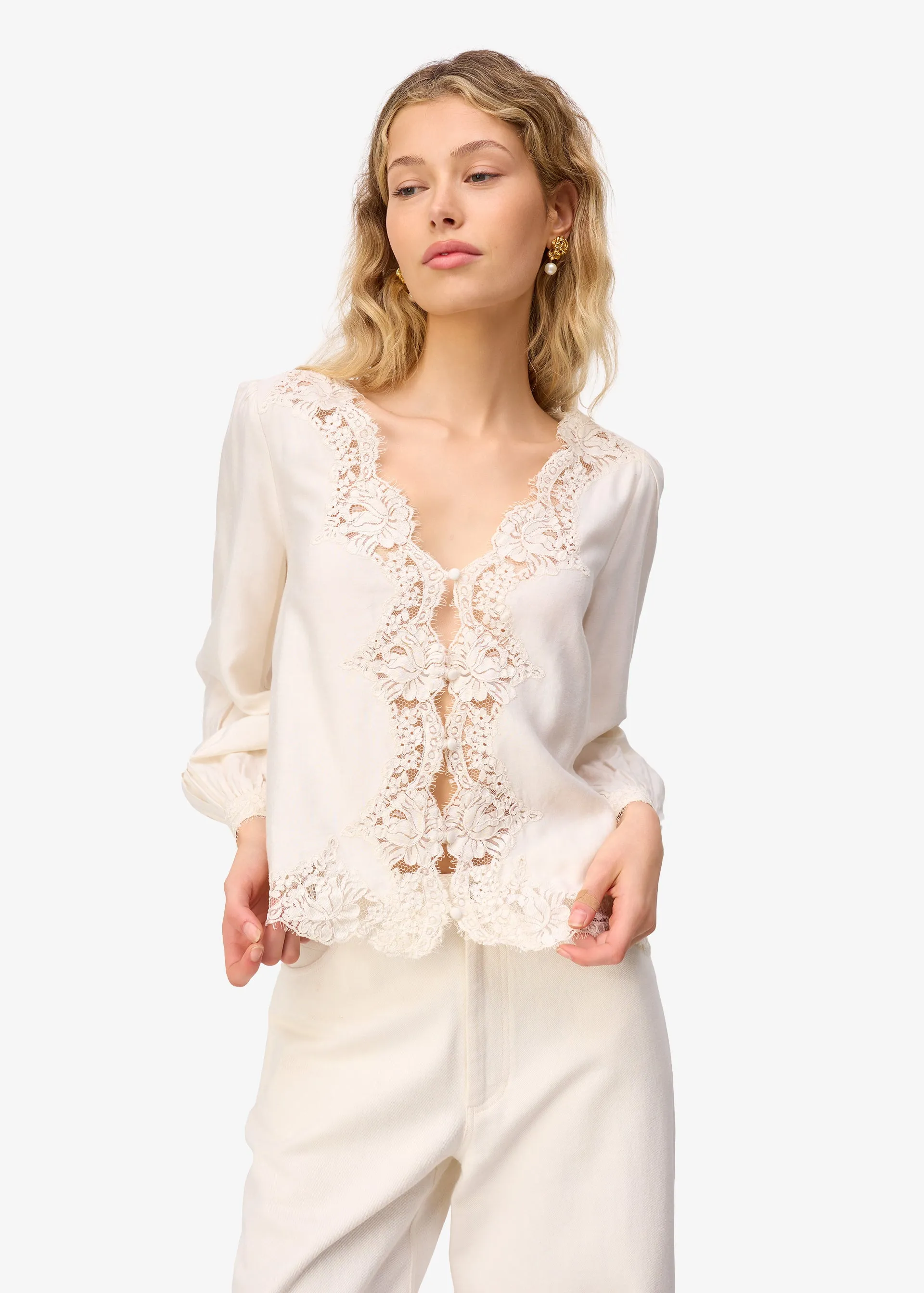 Yuri Blouse Macadamia sold by Cami NYC product image thumbnail 3