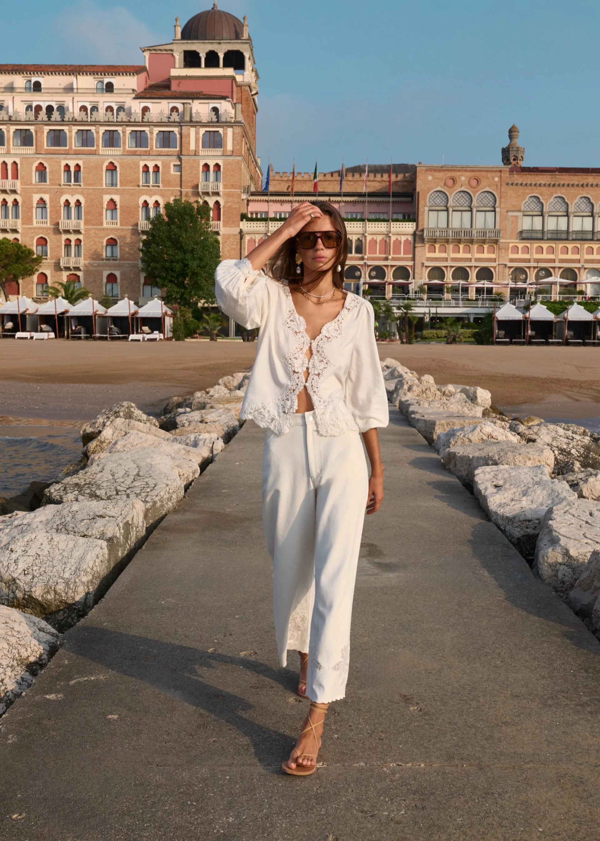 Yuri Blouse Macadamia sold by Cami NYC