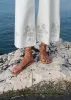Memphis High Rise Bull Denim Pant Macadamia sold by Cami NYC