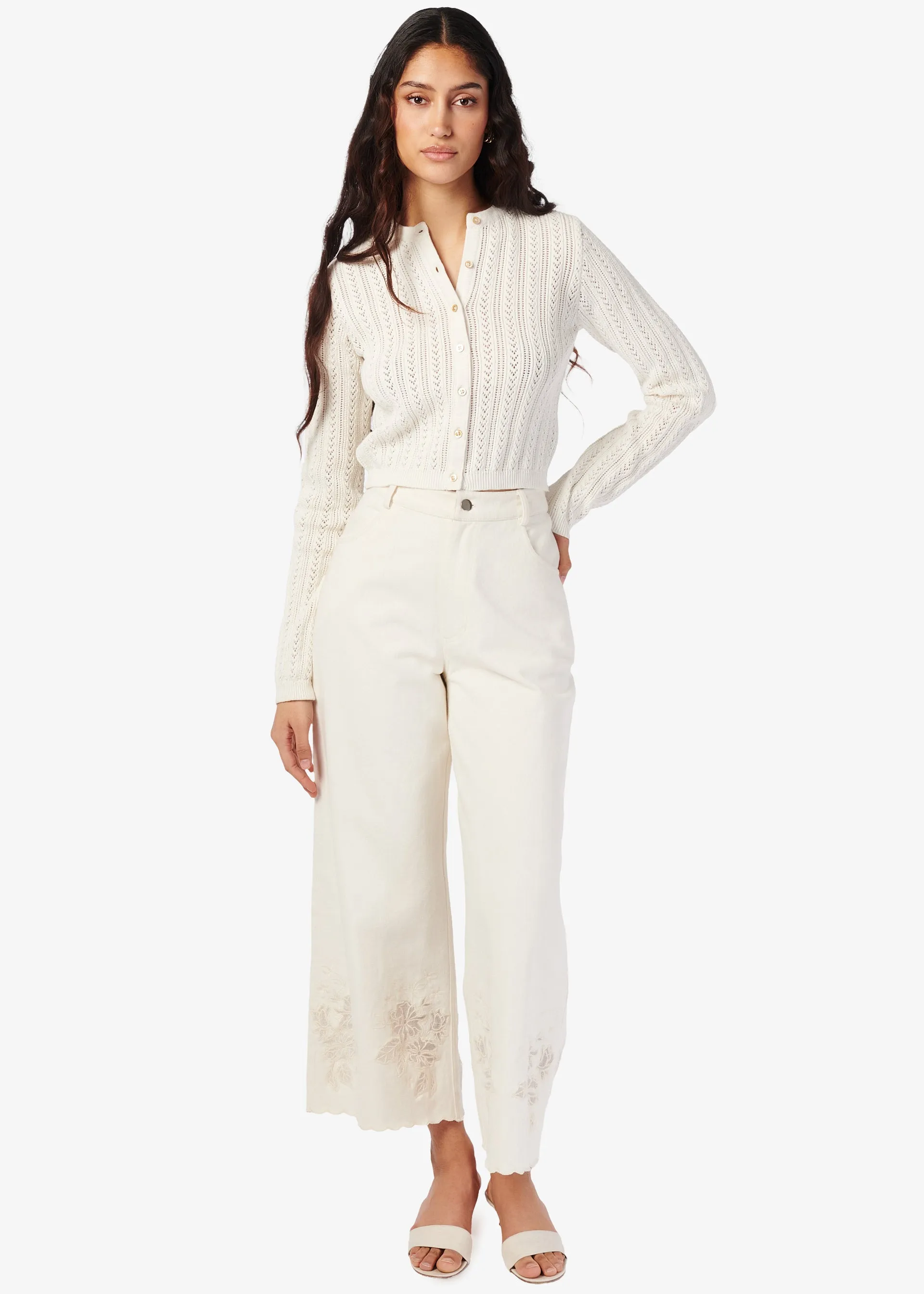 Dresden Cropped Cardigan Macadamia sold by CAMI product image thumbnail 3