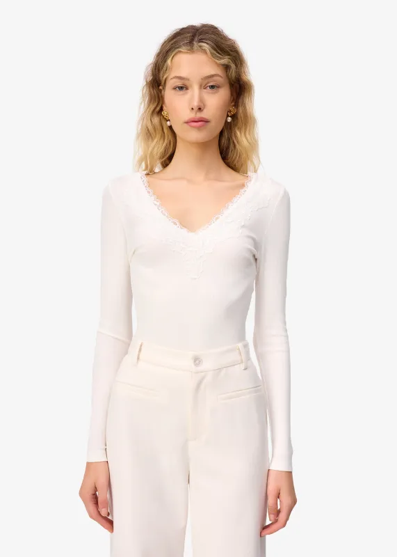 Rooney Rib Knit Top White sold by Cami NYC